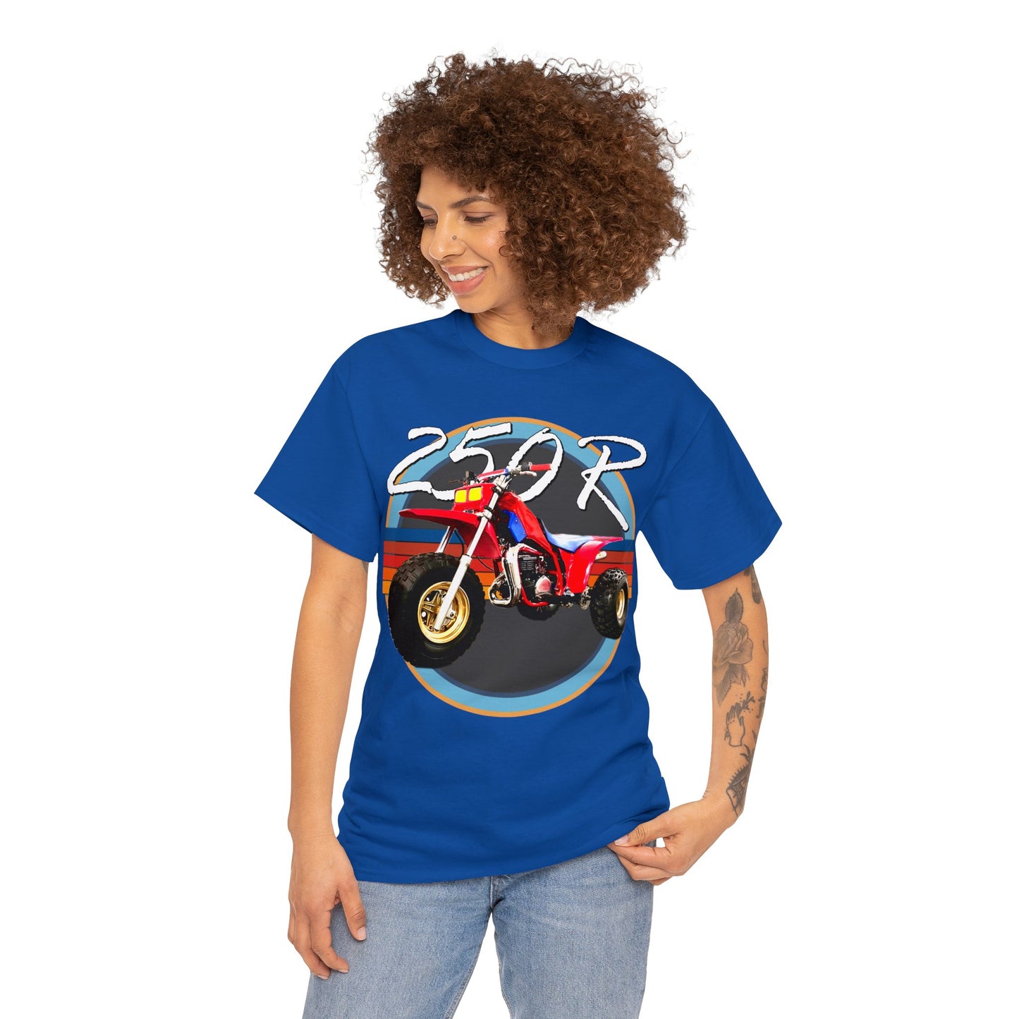 250R Three Wheeler, Retro Three Wheeler, 2 Stroke 3 Wheeler, ATV, ATC Heavy Cotton Tee