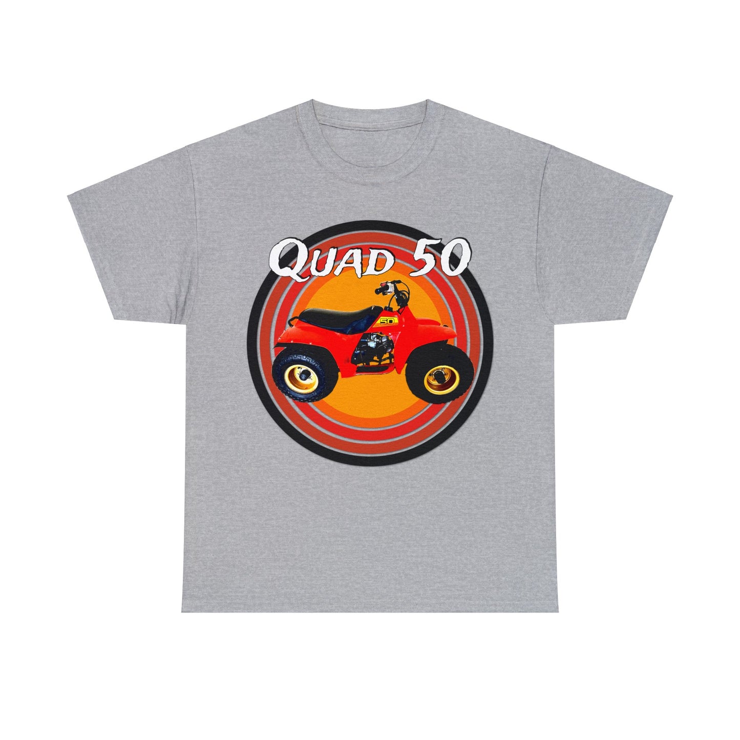 Quad 50, ATV, ATC, Quad Racer, Quadzilla, All Terrain Vehicle Heavy Cotton Tee