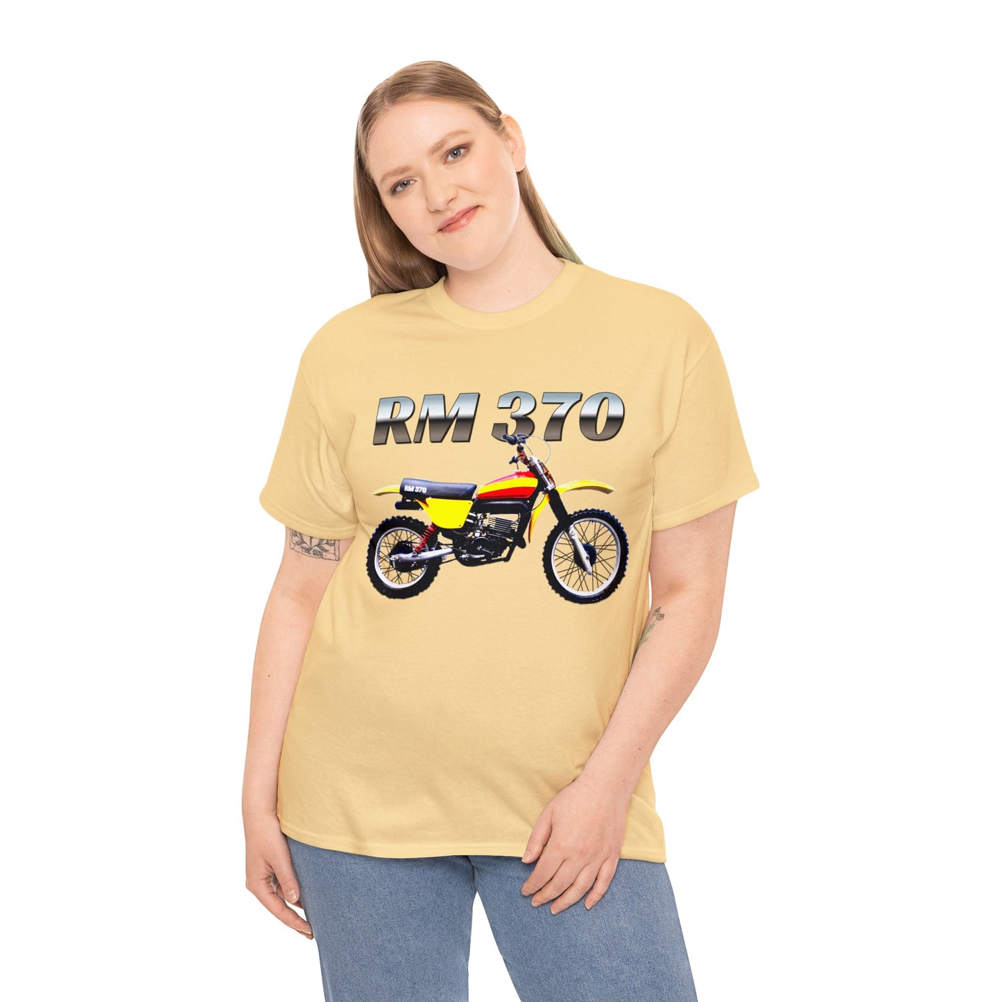 Vintage Dirt Bike Motocross Motorcycle Super Cross 1970s RM 370 Heavy Cotton Tee