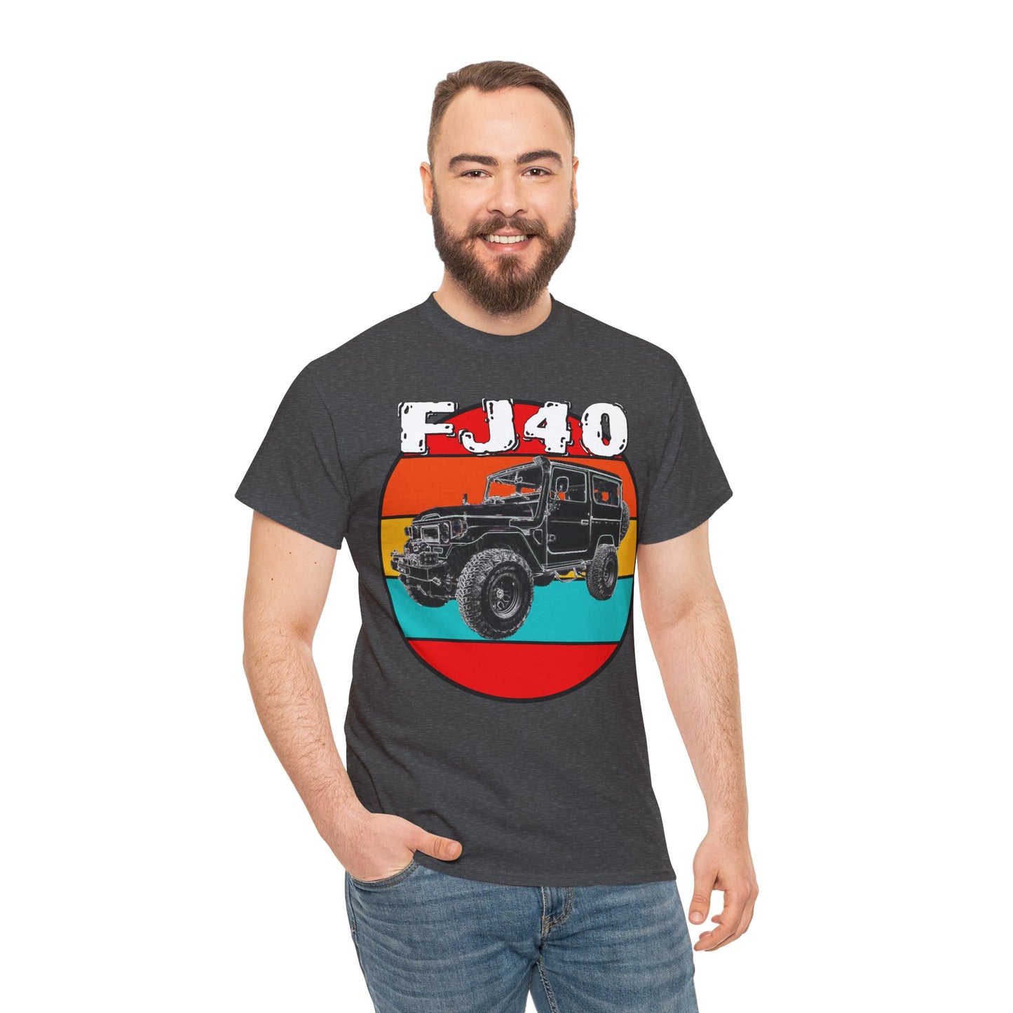 FJ 40 4x4 Off Road Truck Vintage Retro Heavy Cotton Tee