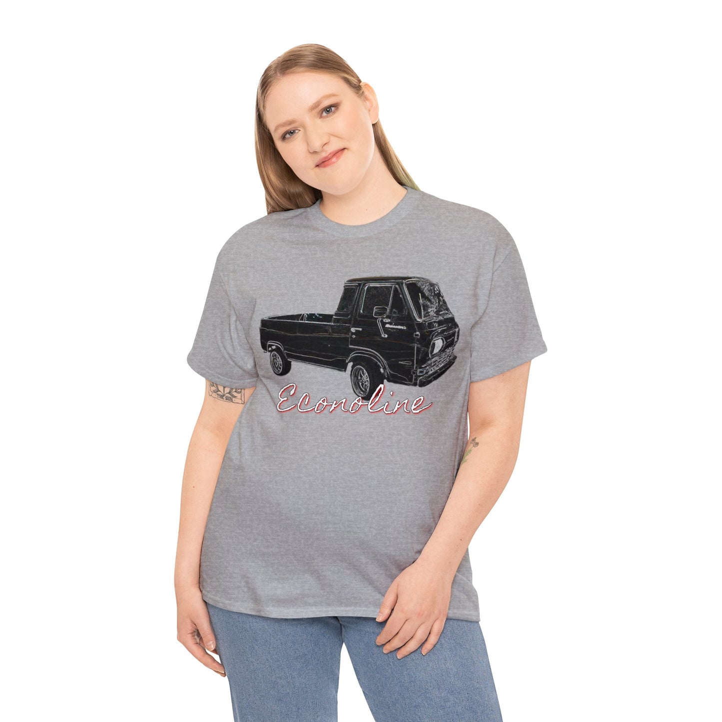 Econoline Pickup Truck, Vintage Pickup Truck, Old School Pickup Heavy Cotton Tee