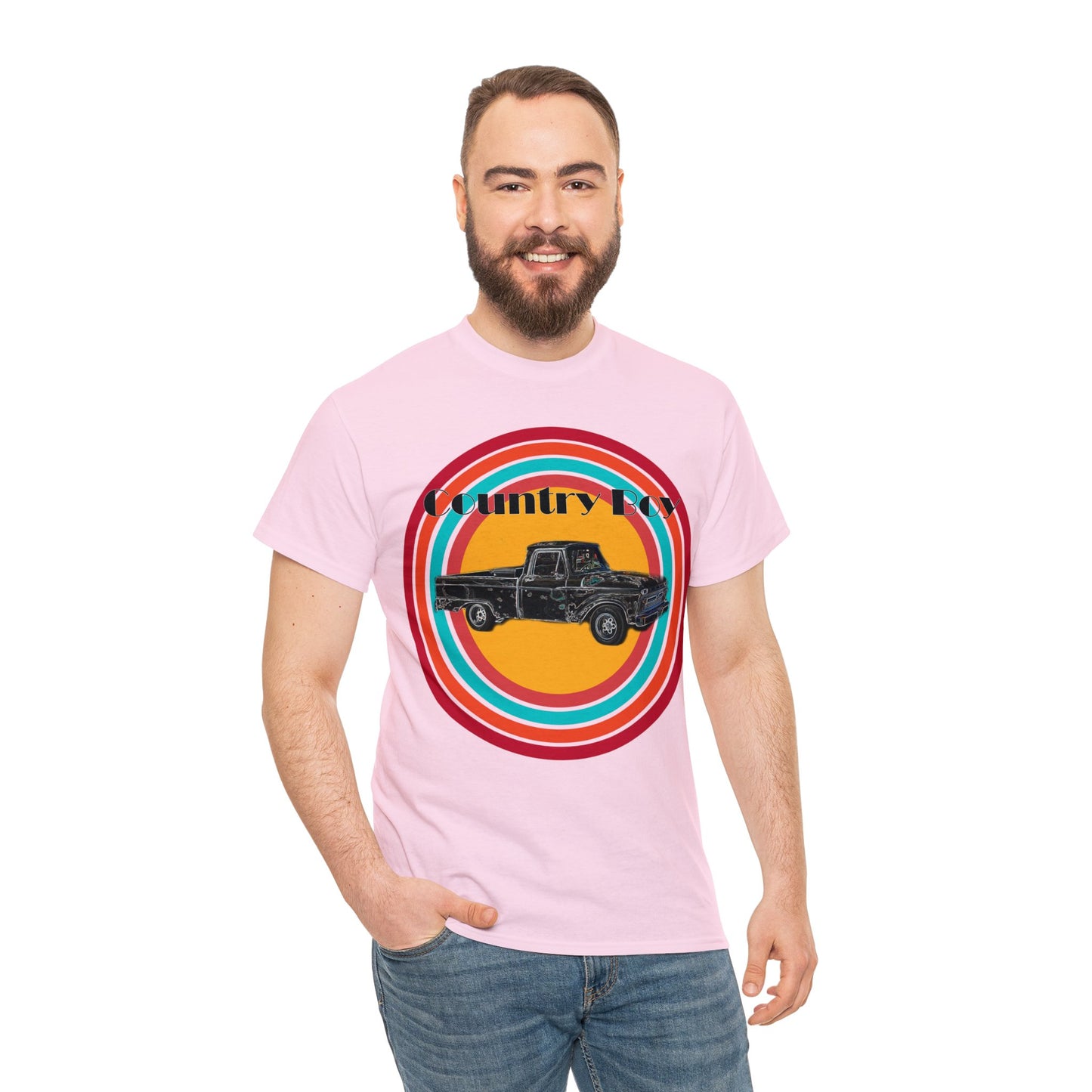 Country Boy Pickup Truck Western Unisex Heavy Cotton Tee