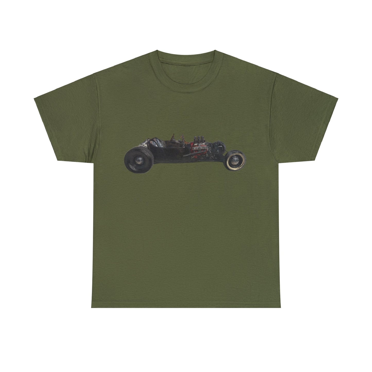 Hot Rod, Retro Rat Rod Car, Antique Automobile, Vintage Car, Rockabilly Heavy Cotton Tee