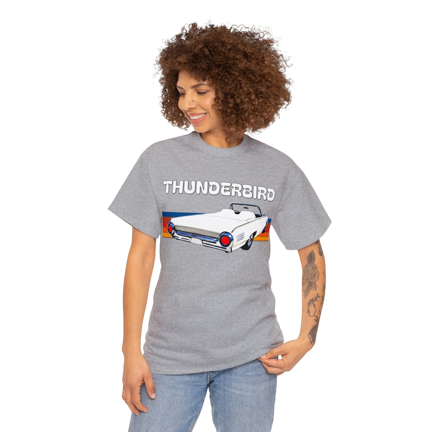 Thunderbird Vintage American Automobile, Antique American Car Heavy Cotton Tee