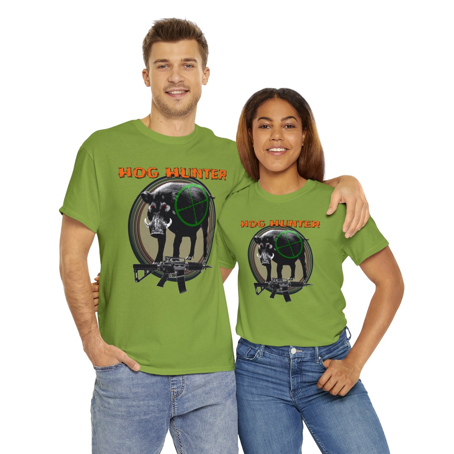 Wild Hog Hunter, Wild Hog, Hog Wild, Hog Boar Hunting Heavy Cotton Tee