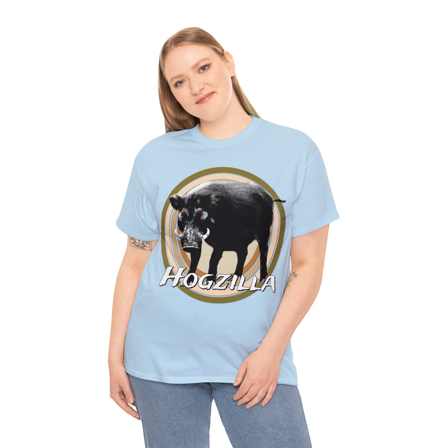 Wild Hog Hunting, Wild Hog, Hog Wild, Hog Boar Hunter, Hogzilla Heavy Cotton Tee