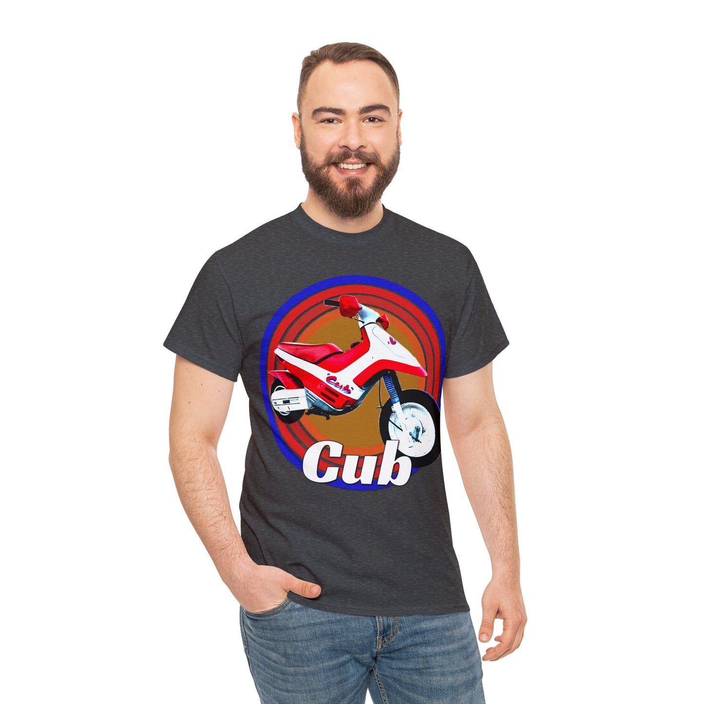 Vintage Cub Motorcycle, Cub Mini Bike, Retro Cub Motocross Bike Heavy Cotton Tee
