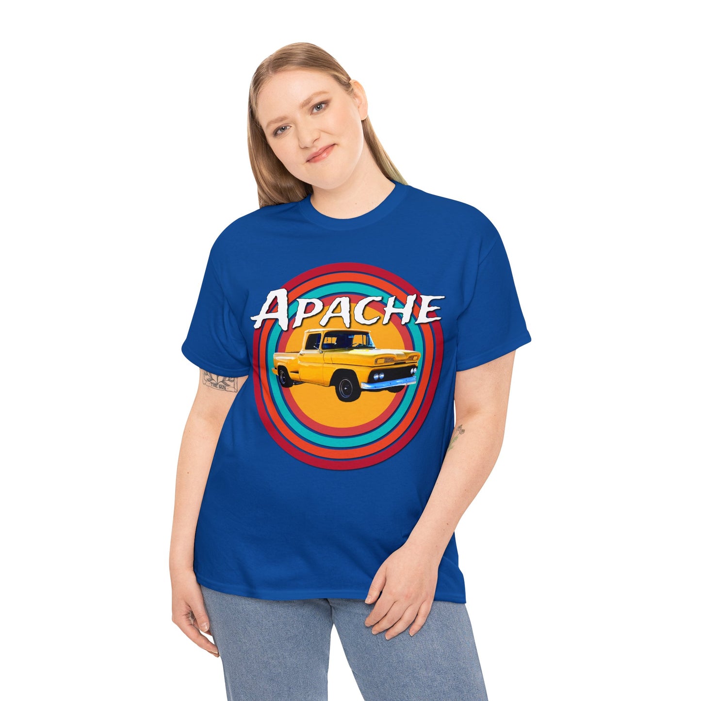 Apache C 10 Pickup Truck, 1960's Pickup Truck, Cool Vintage Pickup Truck Heavy Cotton Tee