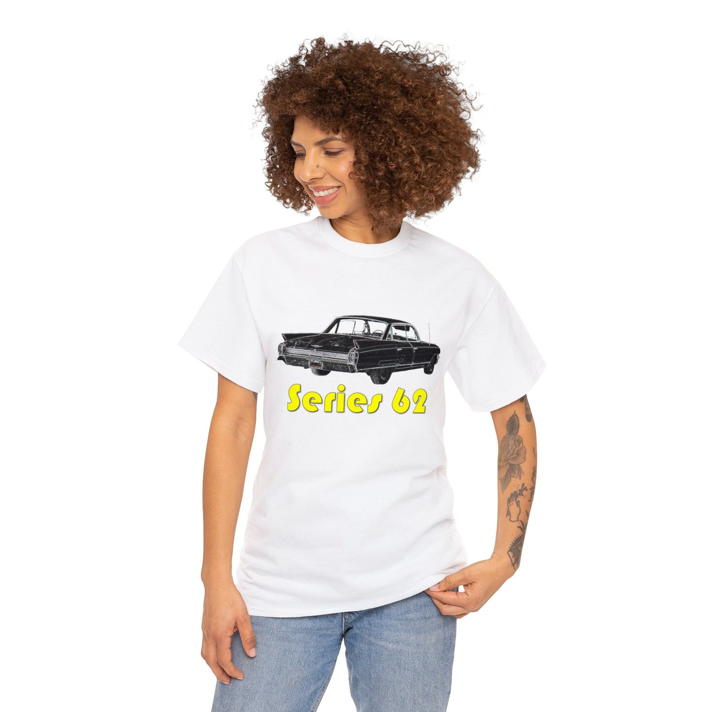 Series 62, Caddy, Vintage Car, Antique American Automobile, Retro Car Heavy Cotton Tee