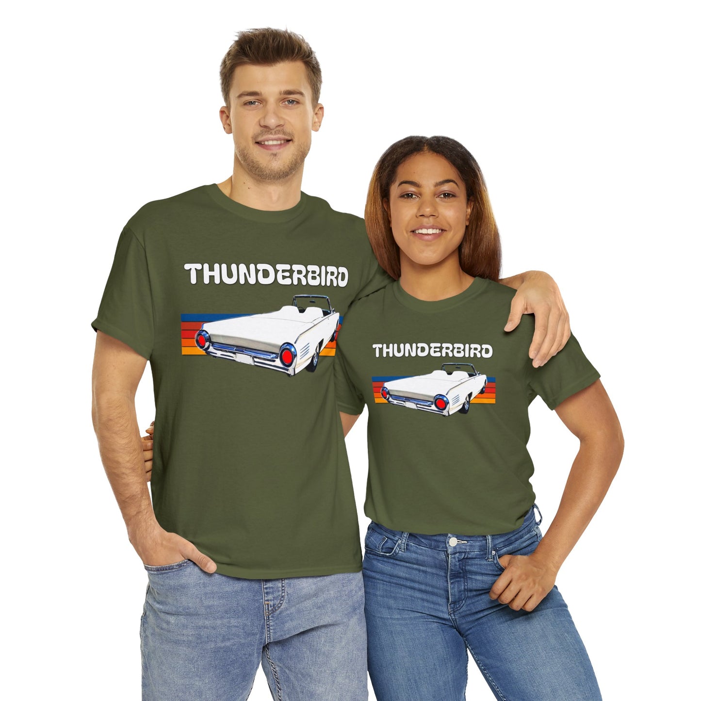 Thunderbird Vintage American Automobile, Antique American Car Heavy Cotton Tee