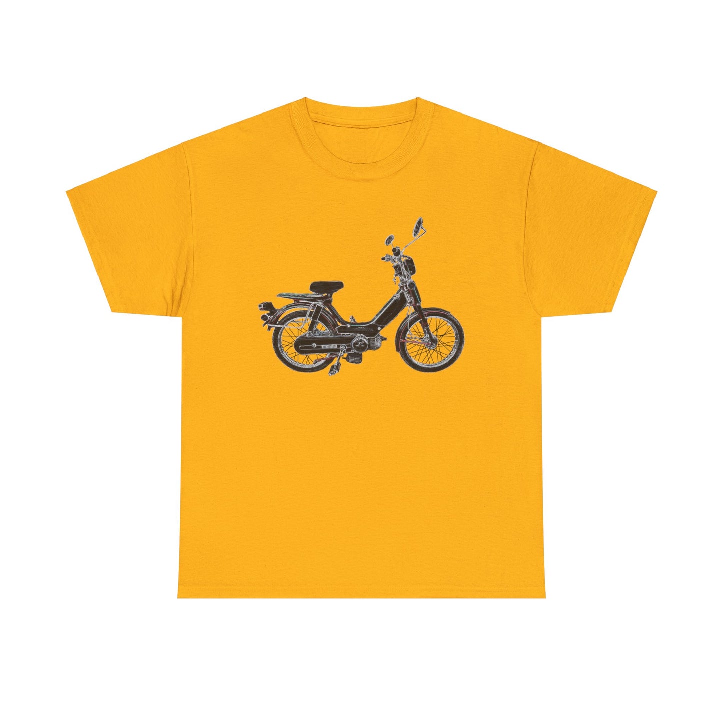 Vintage 1978 Pedal Moped Scooter Mini Bike Motorcycle Moped Heavy Cotton Tee