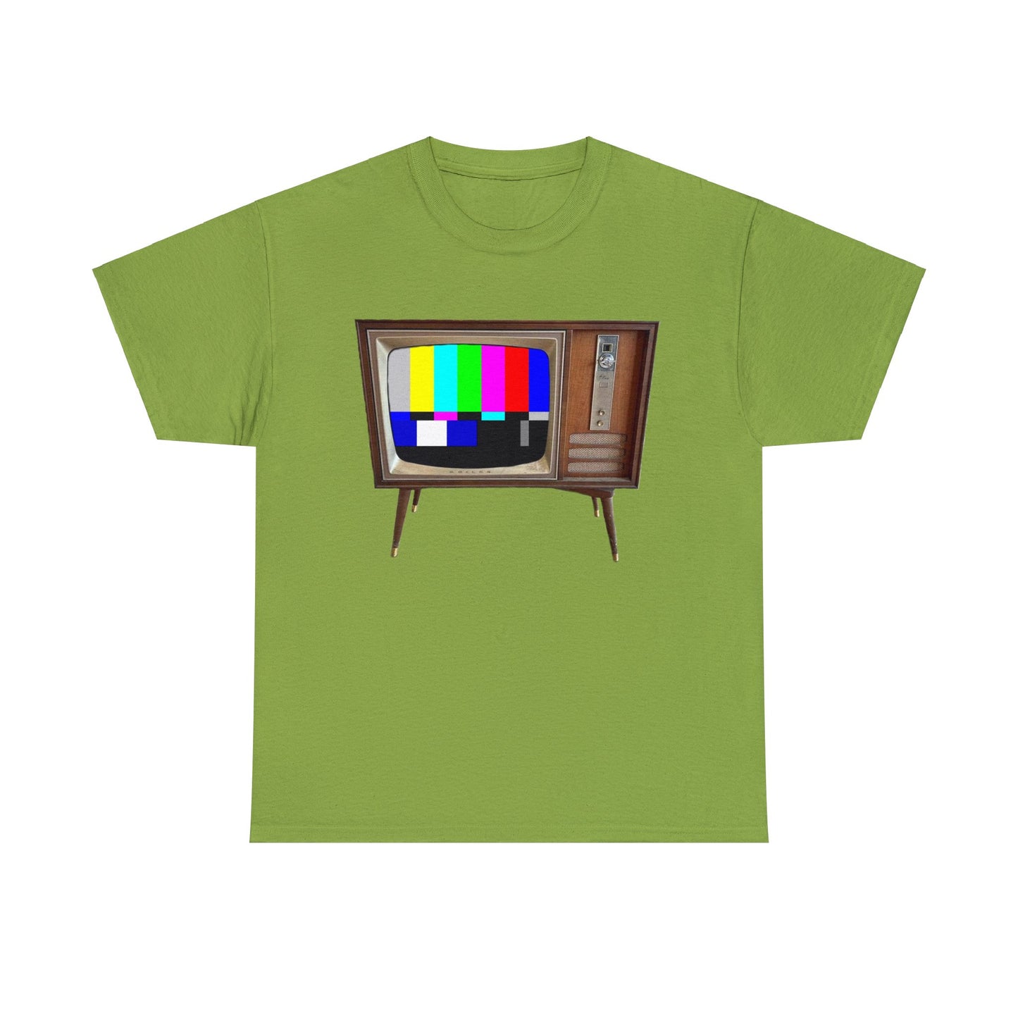 Vintage Television, Tube TV, Sign Off Screen, Old School, Vintage, Retro Heavy Cotton Tee