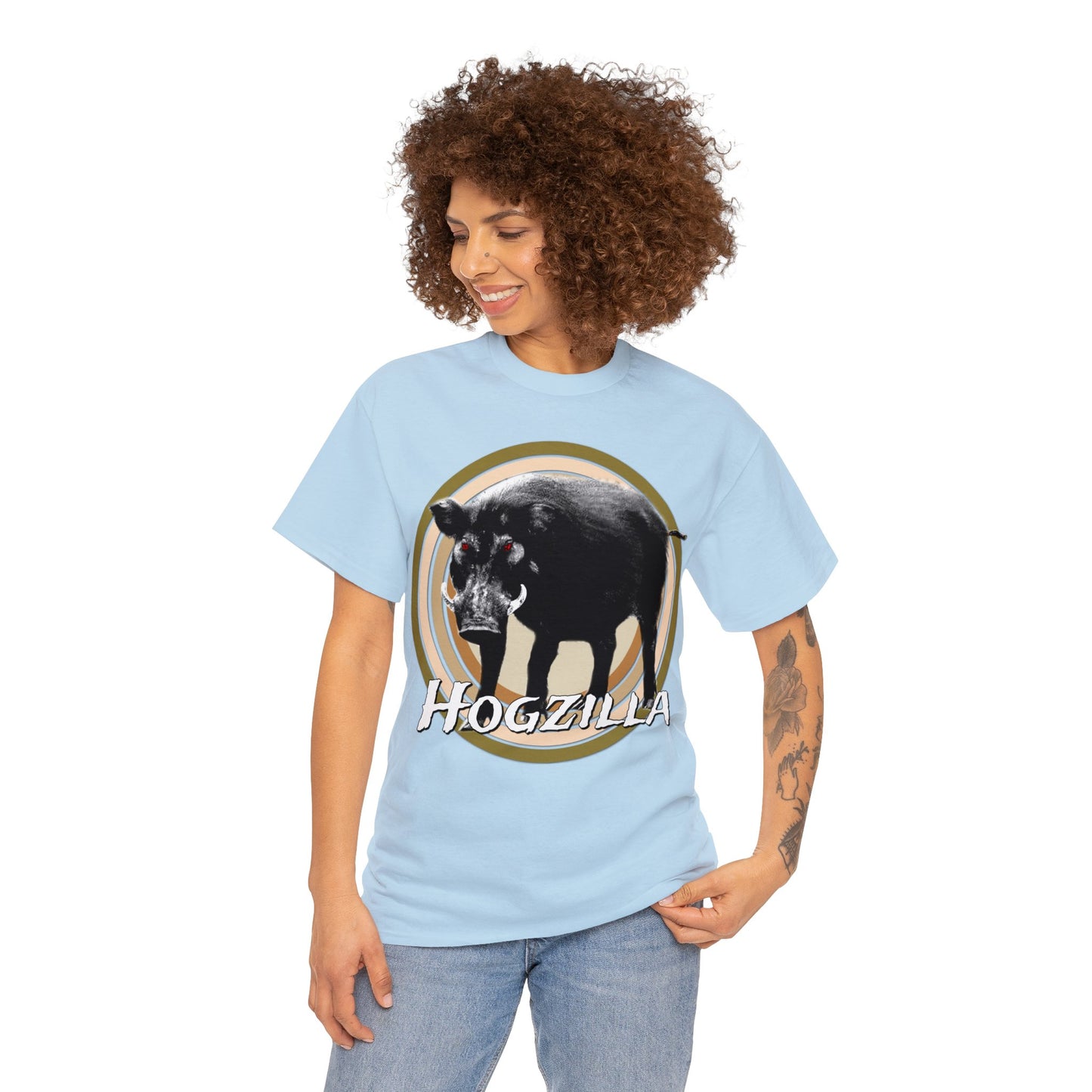 Wild Hog Hunting, Wild Hog, Hog Wild, Hog Boar Hunter, Hogzilla Heavy Cotton Tee