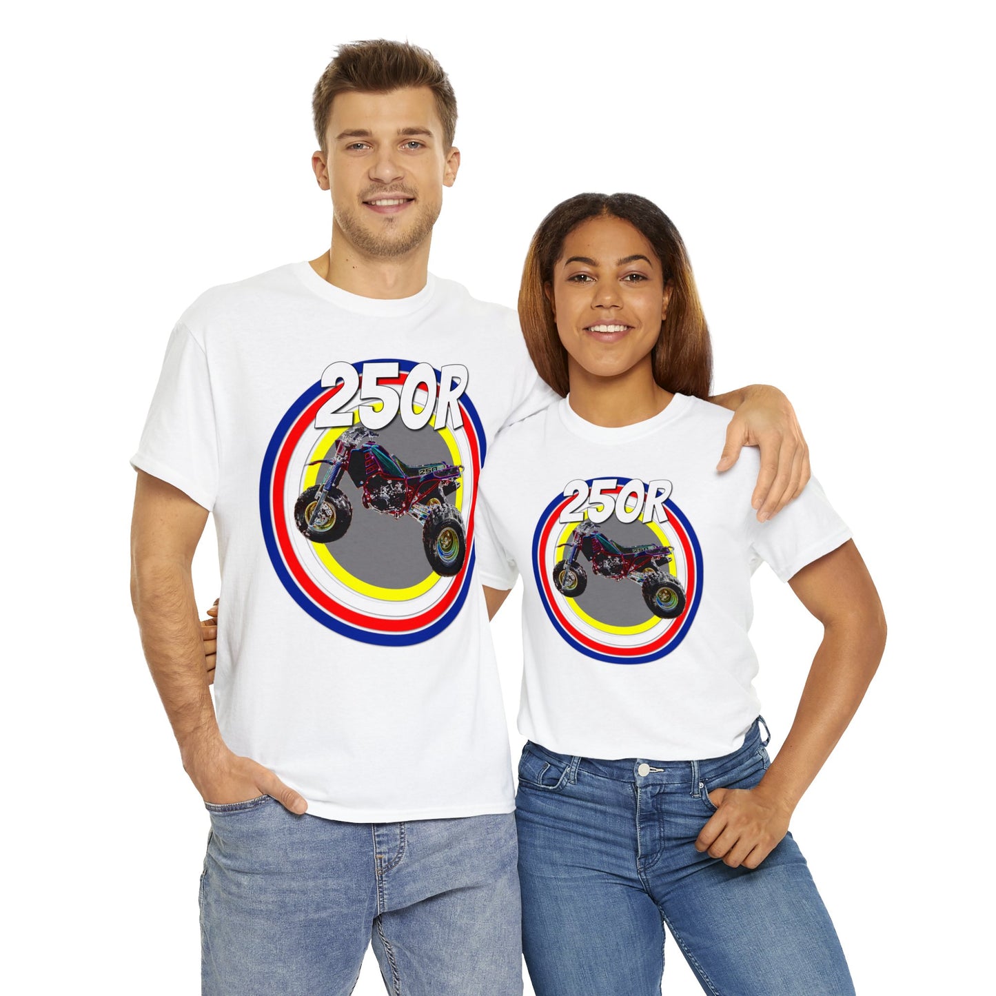 250R Three Wheeler, Retro Three Wheeler, 2 Stroke 3 Wheeler, ATV, ATC Heavy Cotton Tee