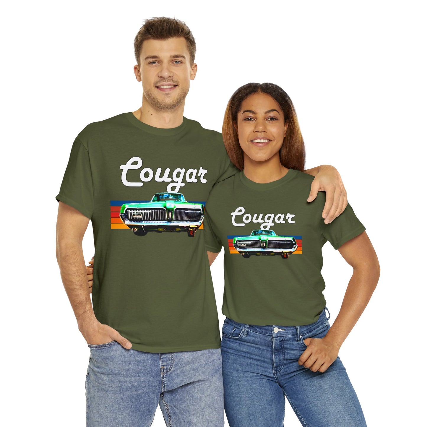 Mercury Cougar, Vintage American Muscle Car, Cougar Car, 1960s car Heavy Cotton Tee