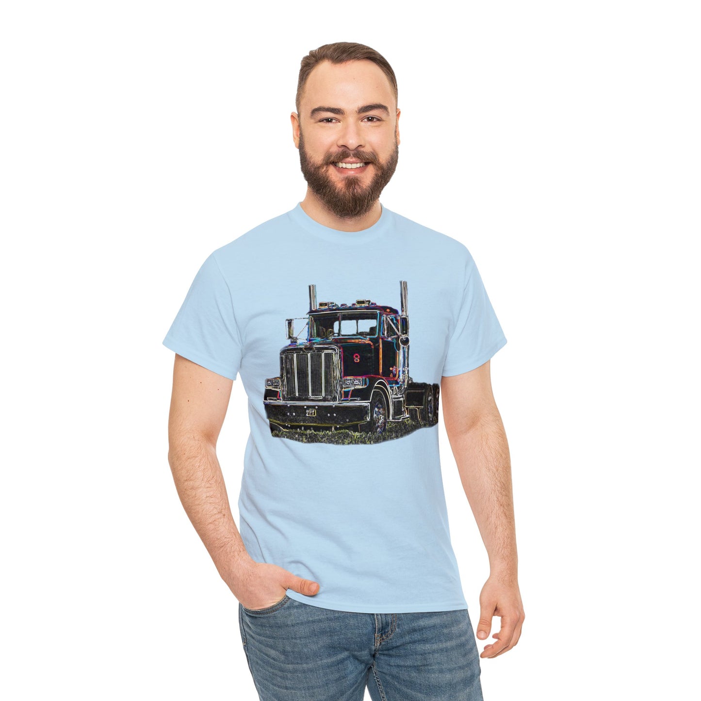 Pete Truck, Bobtail Truck, Trucker Gift, 18 Wheeler Heavy Cotton Tee