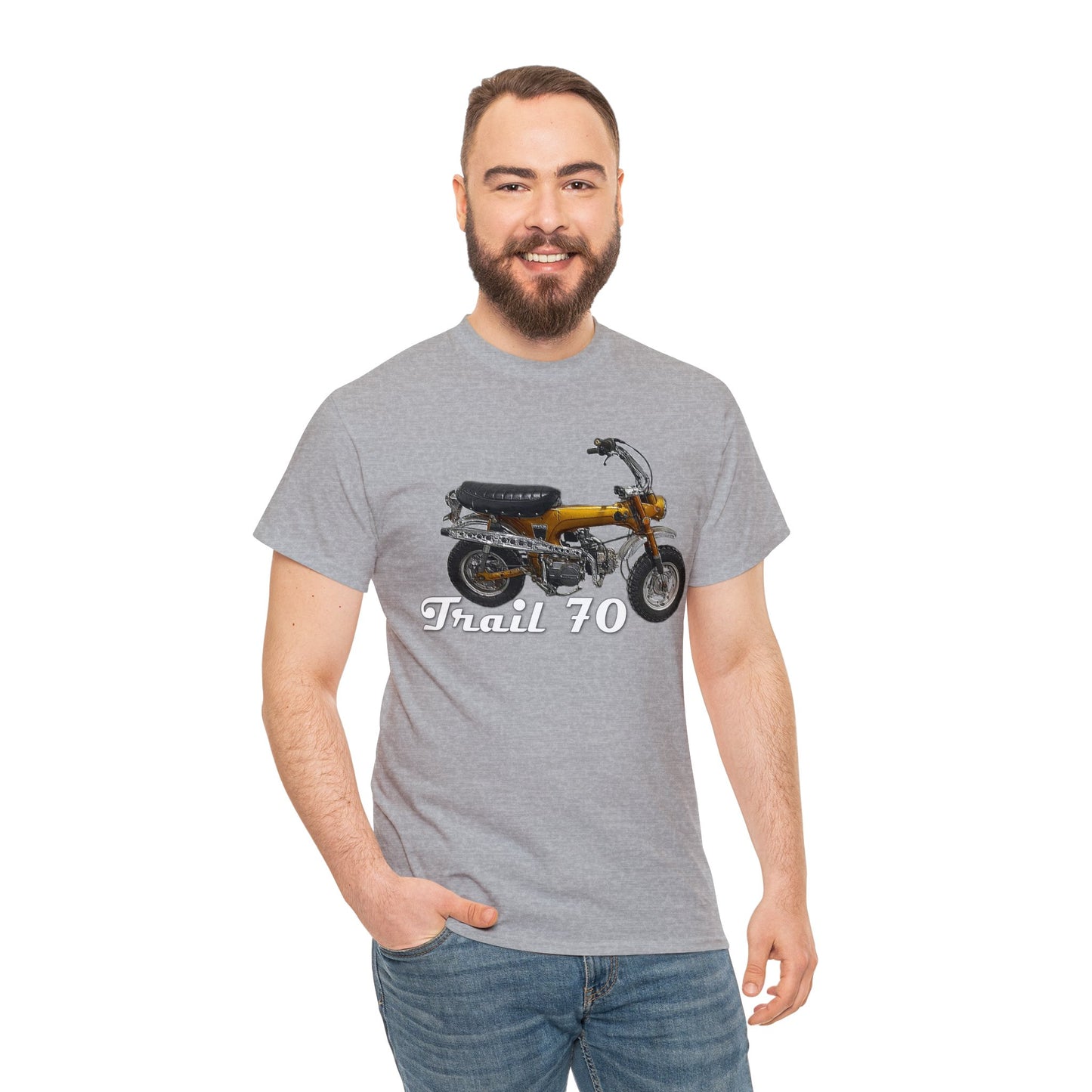 Trail 70 Mini BIke, Vintage Mini Bike, Retro Mini Bike Heavy Cotton Tee