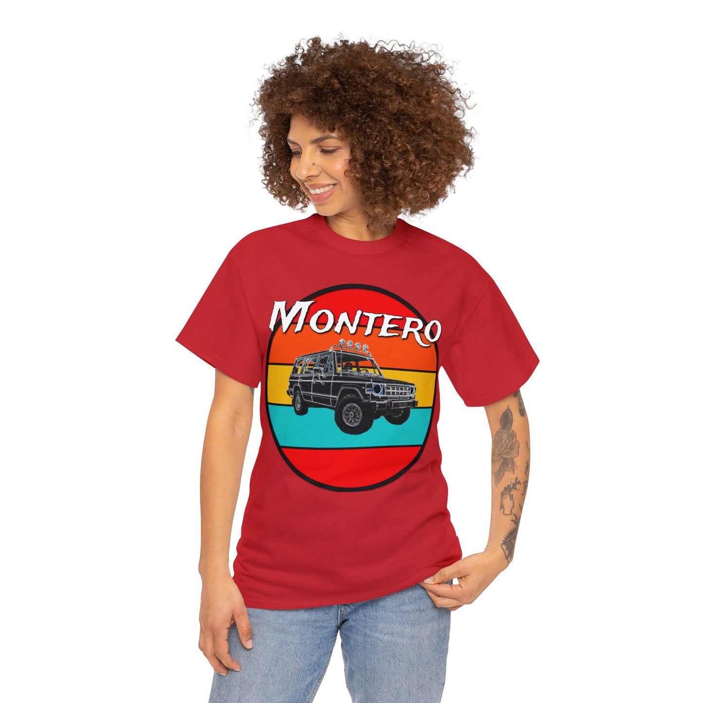 Montero 4x4 Off Road Truck, Vintage Retro Montero Heavy Cotton Tee