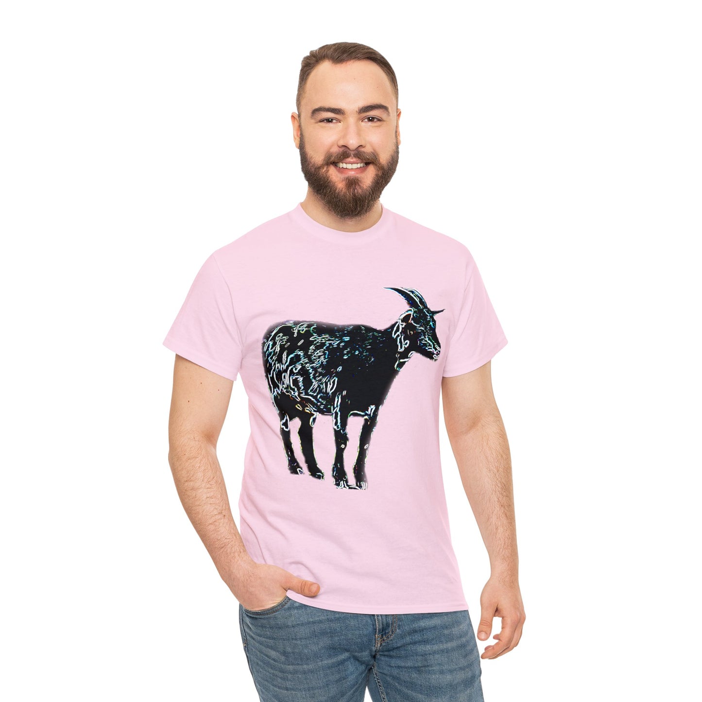 Vintage Retro Farm Goat, Billy Goat Heavy Cotton Tee