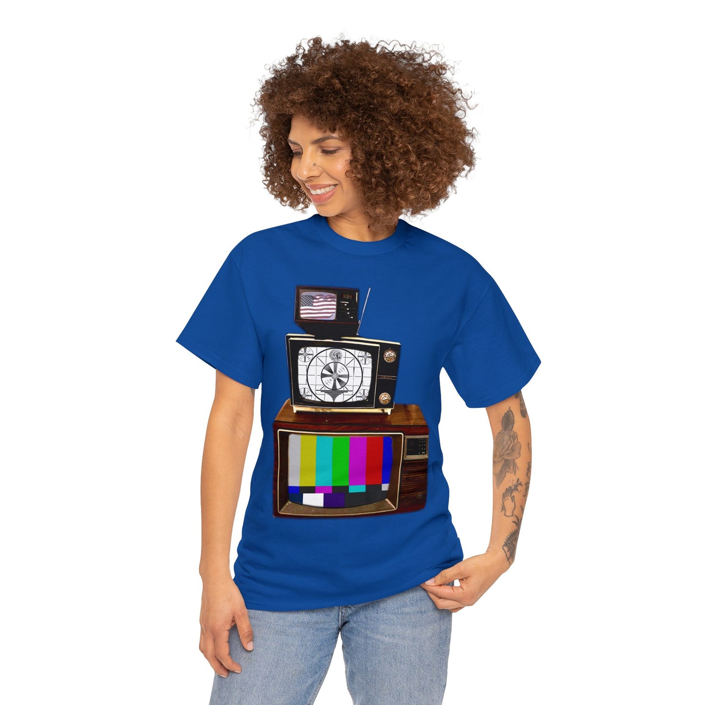 Vintage Televisions, Tube TV, Sign Off Screen, Old School, Vintage, Retro Heavy Cotton Tee