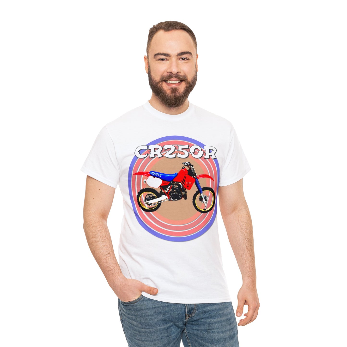 CR 250 R Vintage Retro Motorcross Motocross Motorcycle Dirt Bike Heavy Cotton Tee