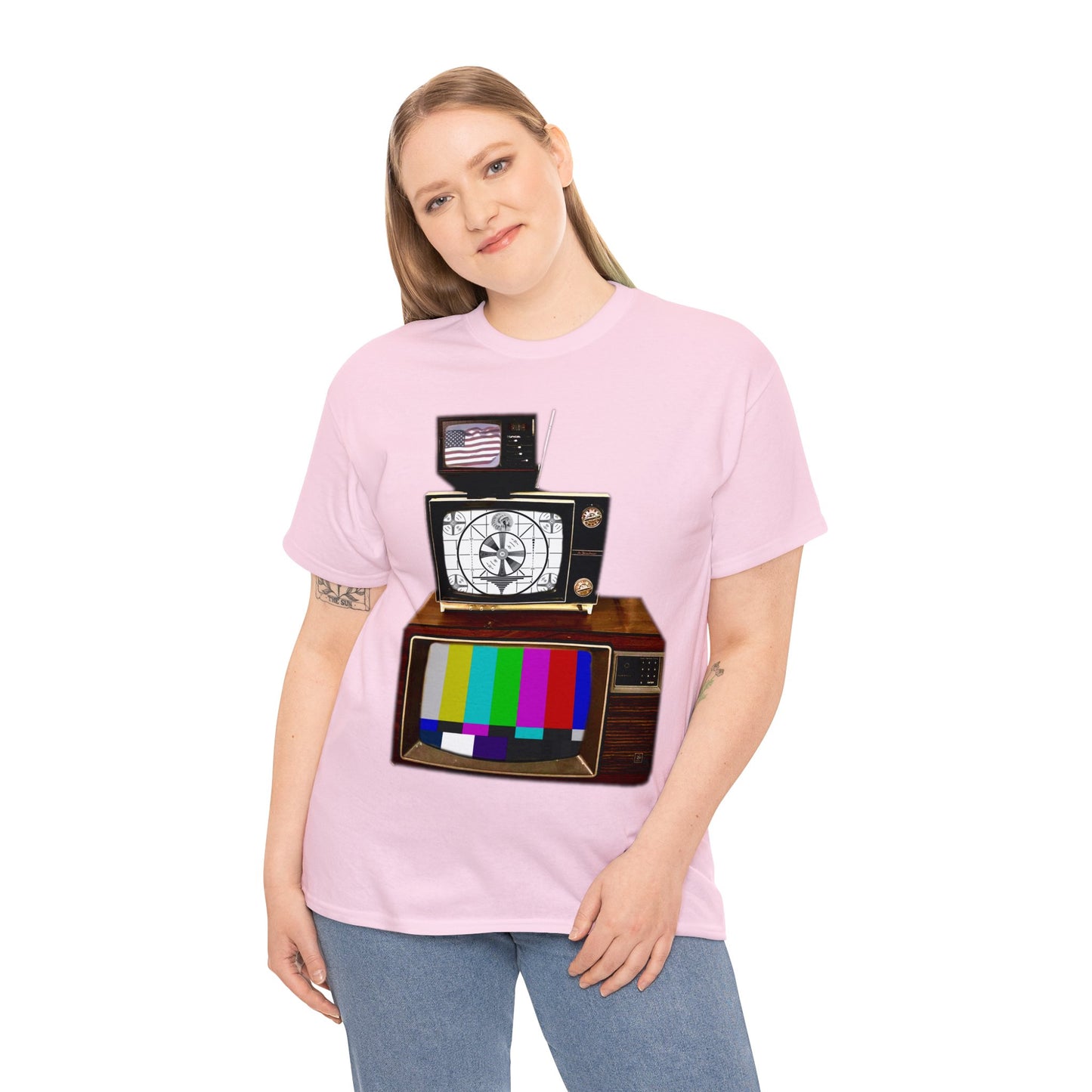 Vintage Televisions, Tube TV, Sign Off Screen, Old School, Vintage, Retro Heavy Cotton Tee