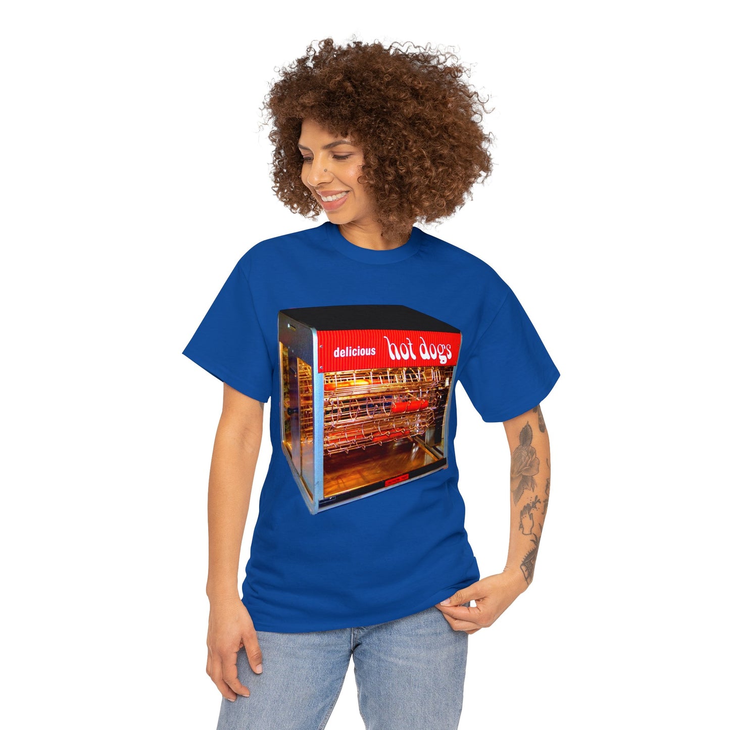 Hot Dog Roller, Hot Dog Vendor, Hot Dog Machine, Delicious Hot Dogs Heavy Cotton Tee