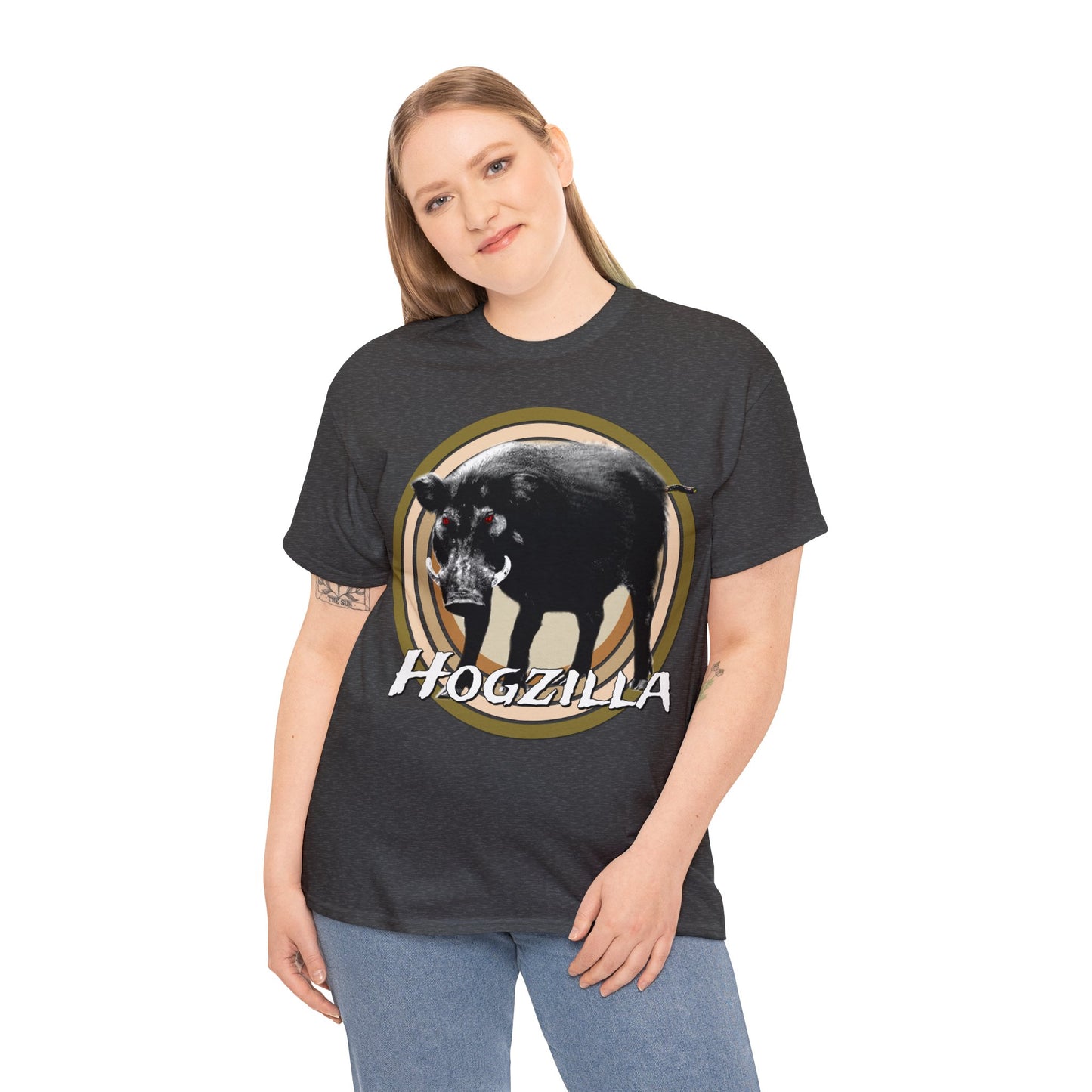 Wild Hog Hunting, Wild Hog, Hog Wild, Hog Boar Hunter, Hogzilla Heavy Cotton Tee