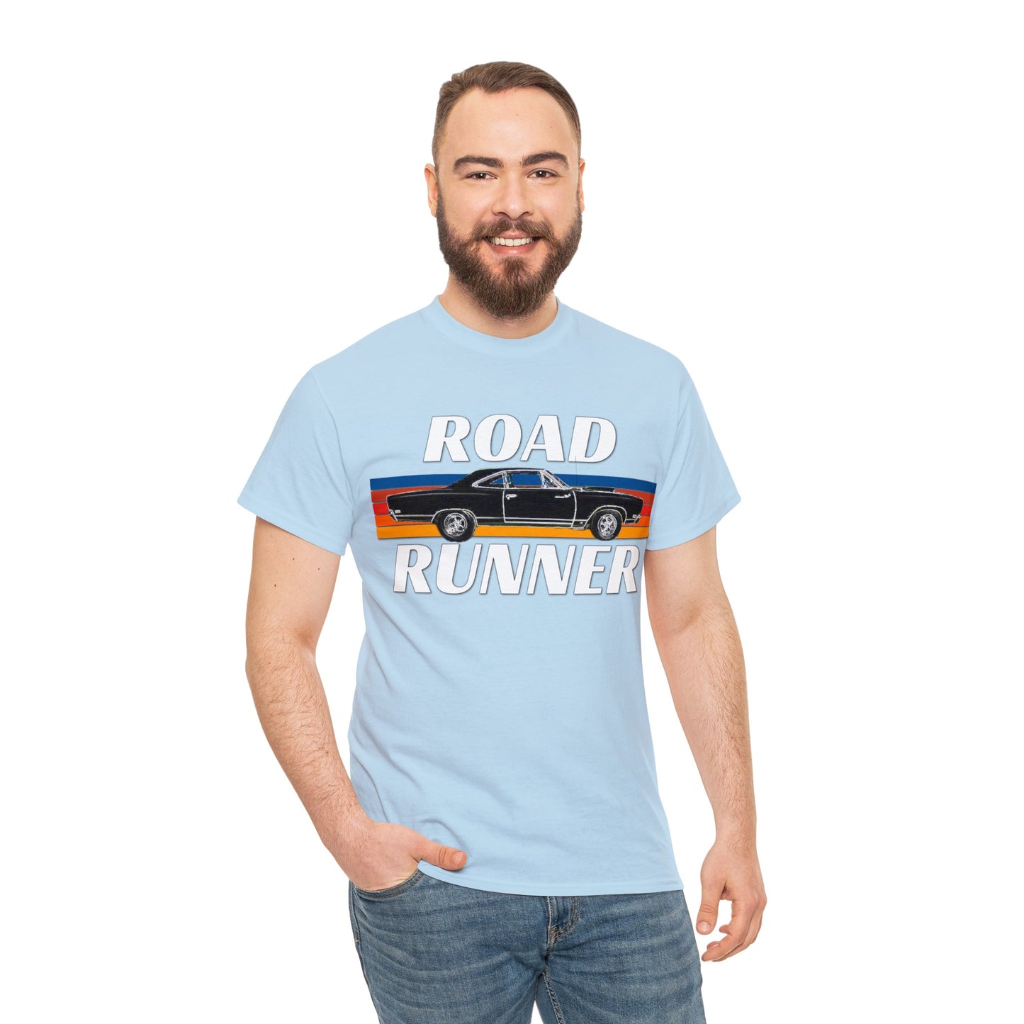 Vintage Road Runner Car, American Muscle Car, USA Muscle Automobile Heavy Cotton Tee