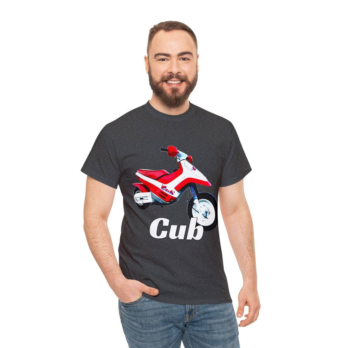 Vintage Cub Motorcycle, Cub Mini Bike, Retro Cub Motocross Bike Heavy Cotton Tee