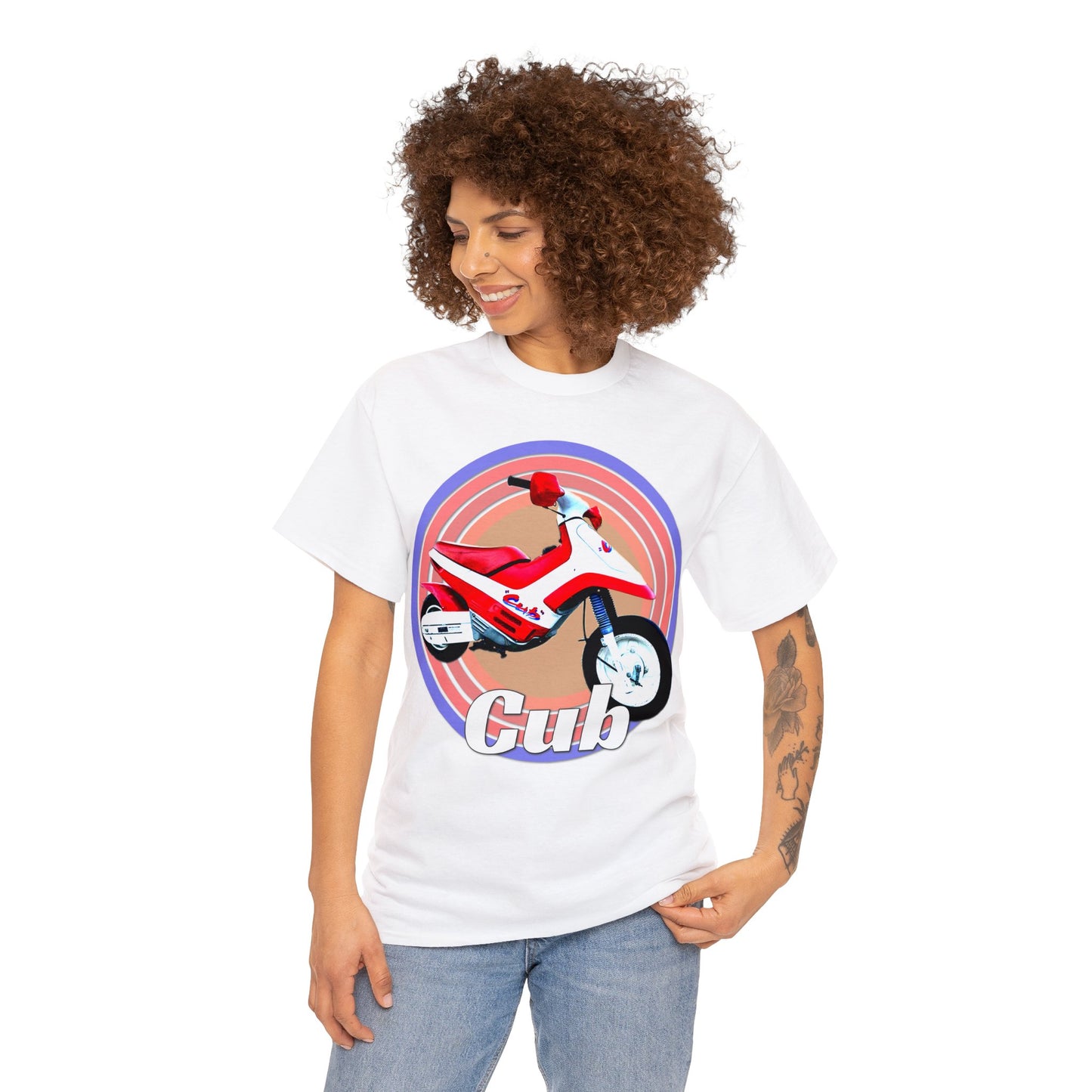 Vintage Cub Motorcycle, Cub Mini Bike, Retro Cub Motocross Bike Heavy Cotton Tee