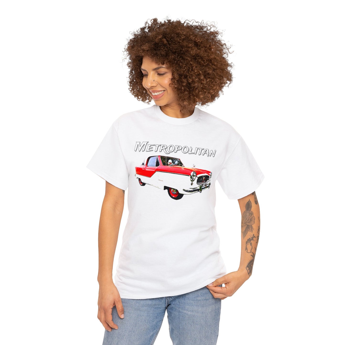 Metropolitan Car, Vintage Nash, Retro Metropolitan Automobile Heavy Cotton Tee