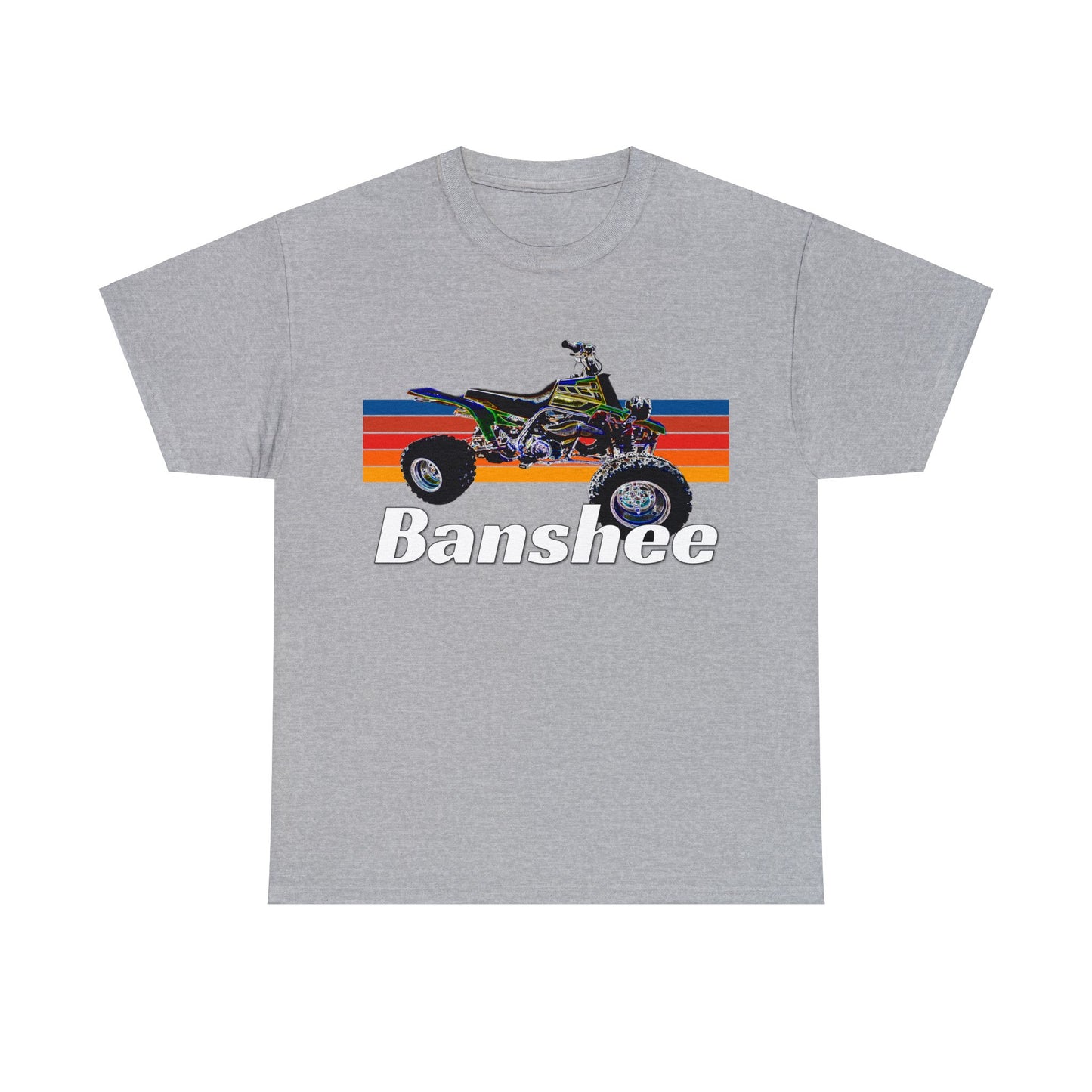 Banshee Quad, ATV, ATC, Vintage, Retro, Yamaha, All Terrain Vehicle Heavy Cotton Tee