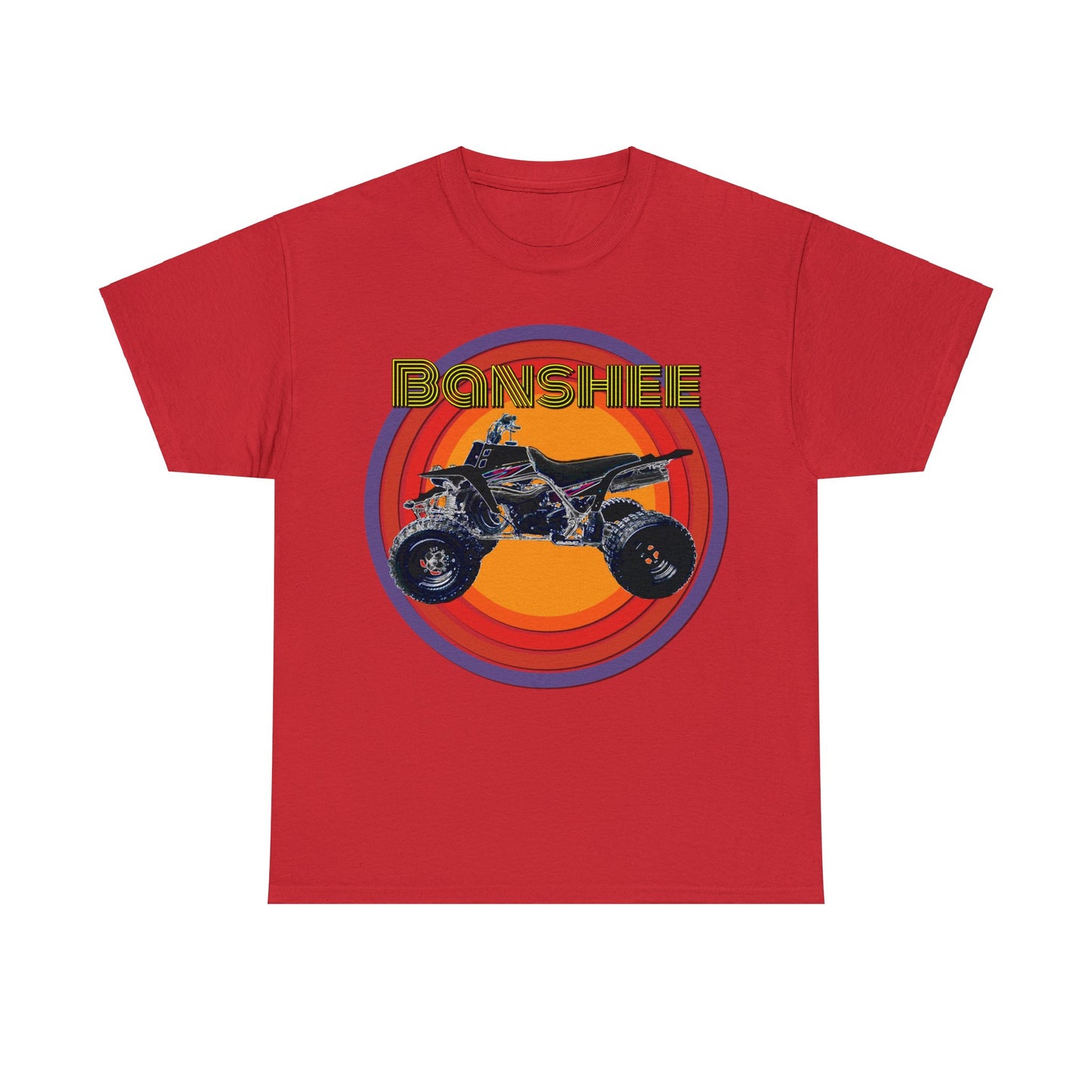 Banshee Quad, ATV, ATC, Vintage, Retro, All Terrain Vehicle Heavy Cotton Tee