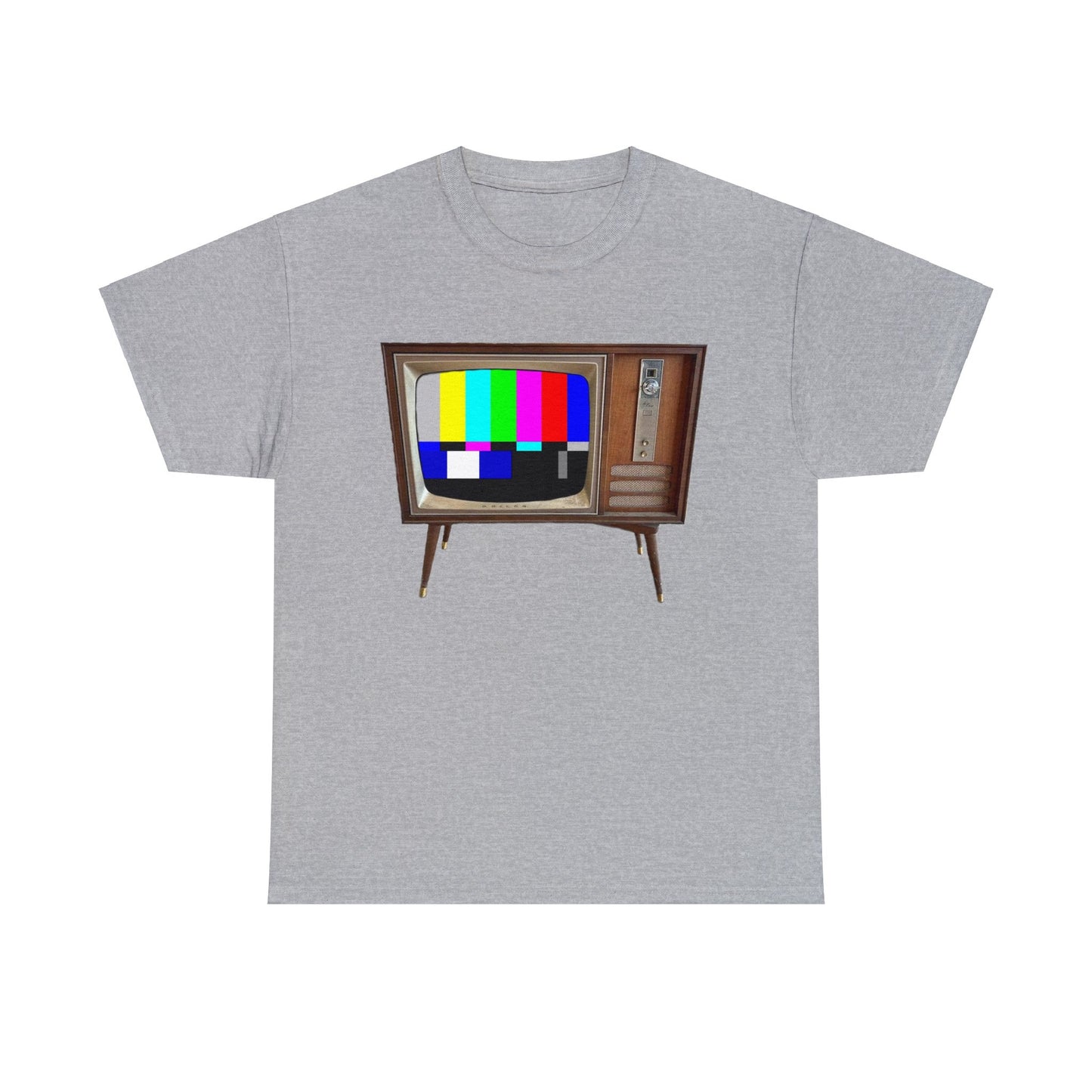 Vintage Television, Tube TV, Sign Off Screen, Old School, Vintage, Retro Heavy Cotton Tee