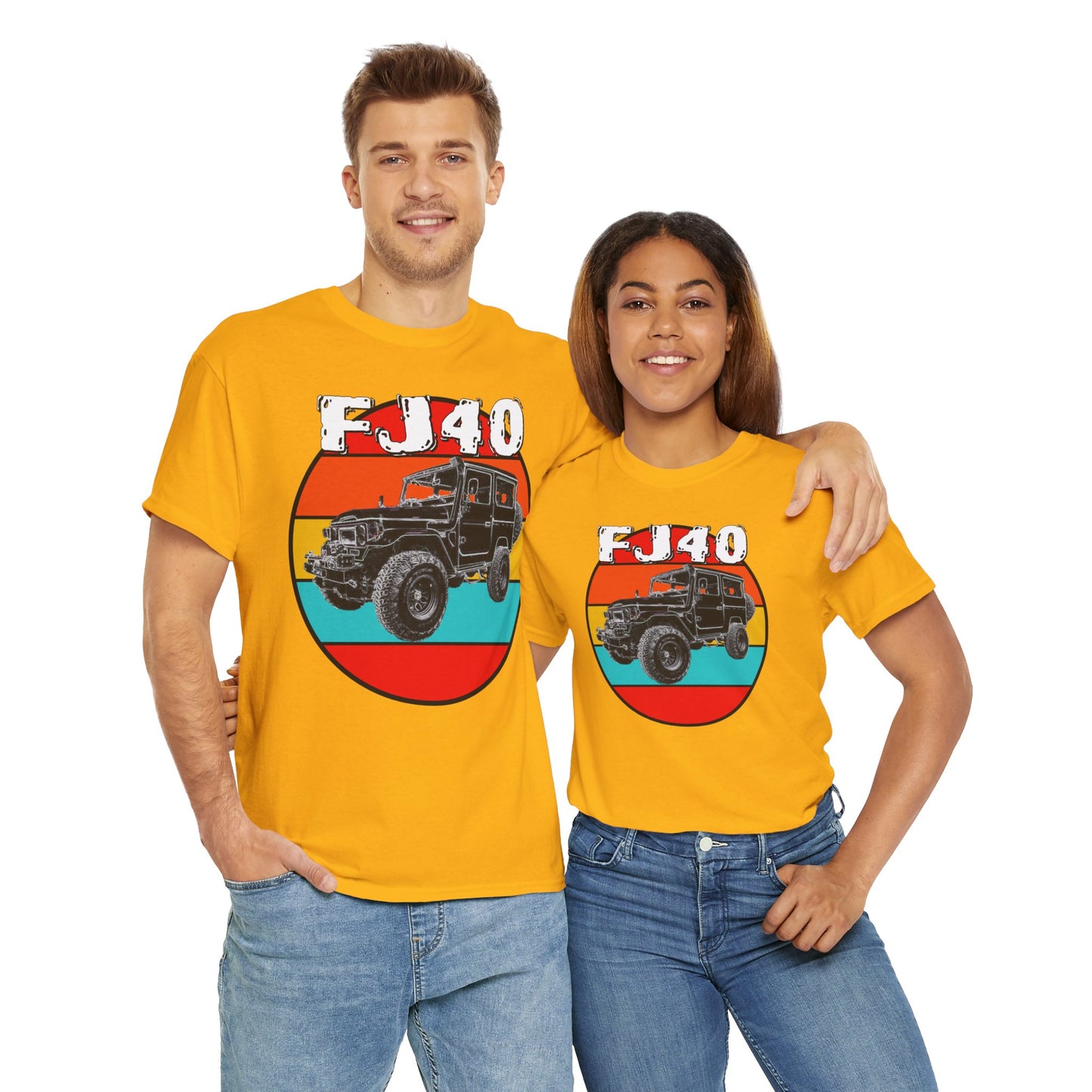 FJ 40 4x4 Off Road Truck Vintage Retro Heavy Cotton Tee