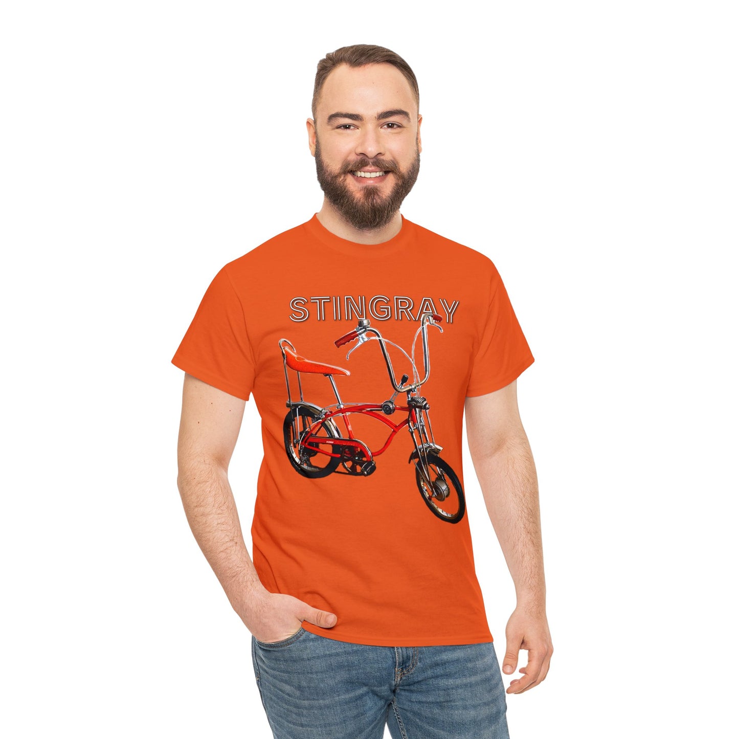 Stingray Krate Bicycle, Vintage Stick Shift Bike, Banana Seat Bike Heavy Cotton Tee