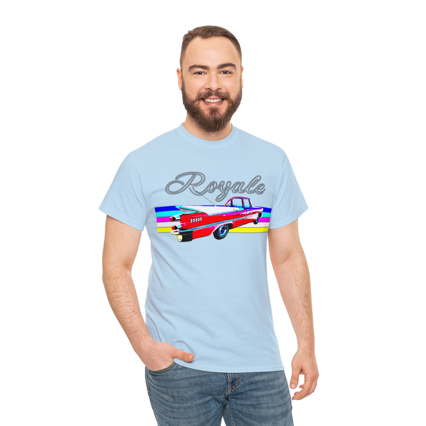 1959 Royale Vintage Car, Antique Automobile, American Made Heavy Cotton Tee