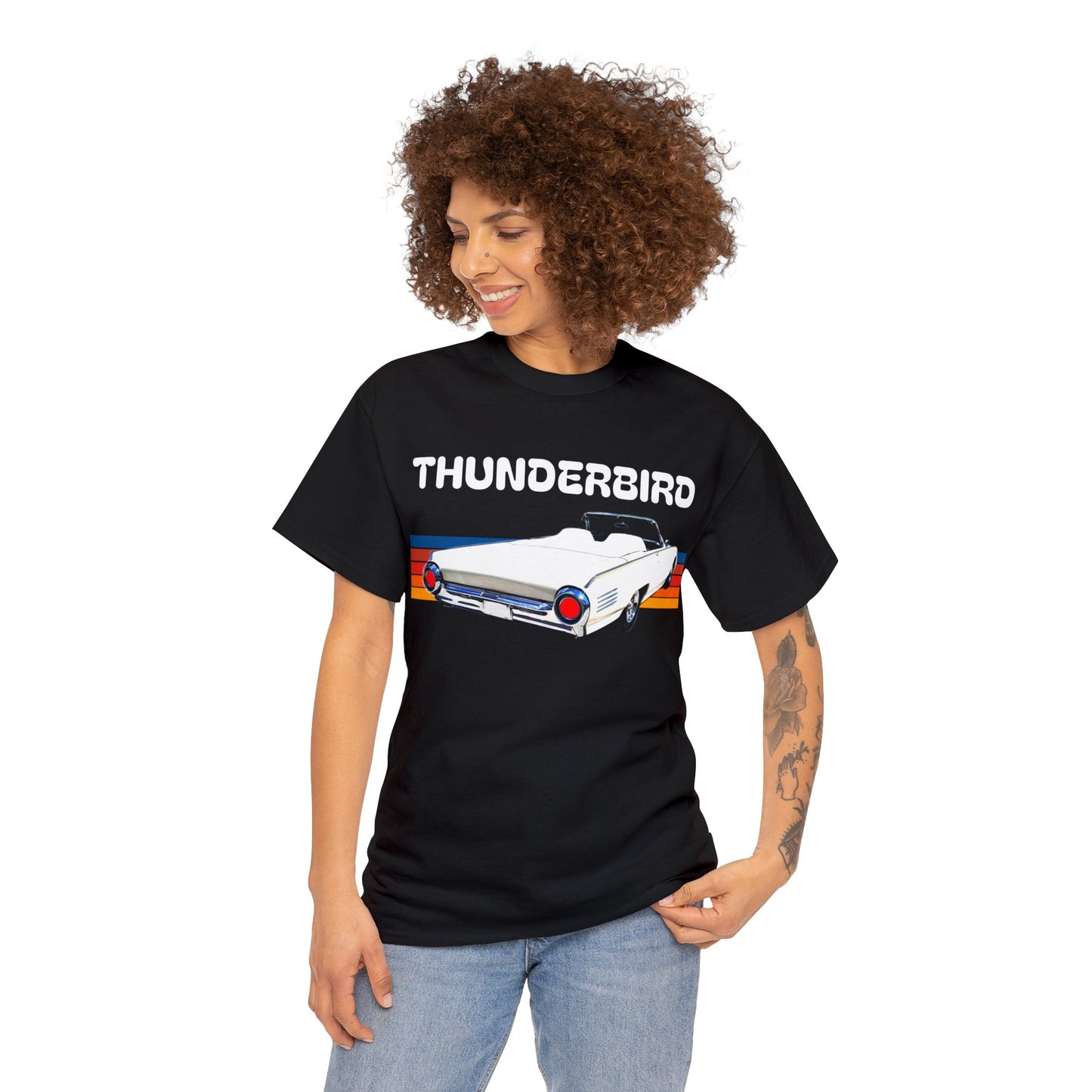 Thunderbird Vintage American Automobile, Antique American Car Heavy Cotton Tee