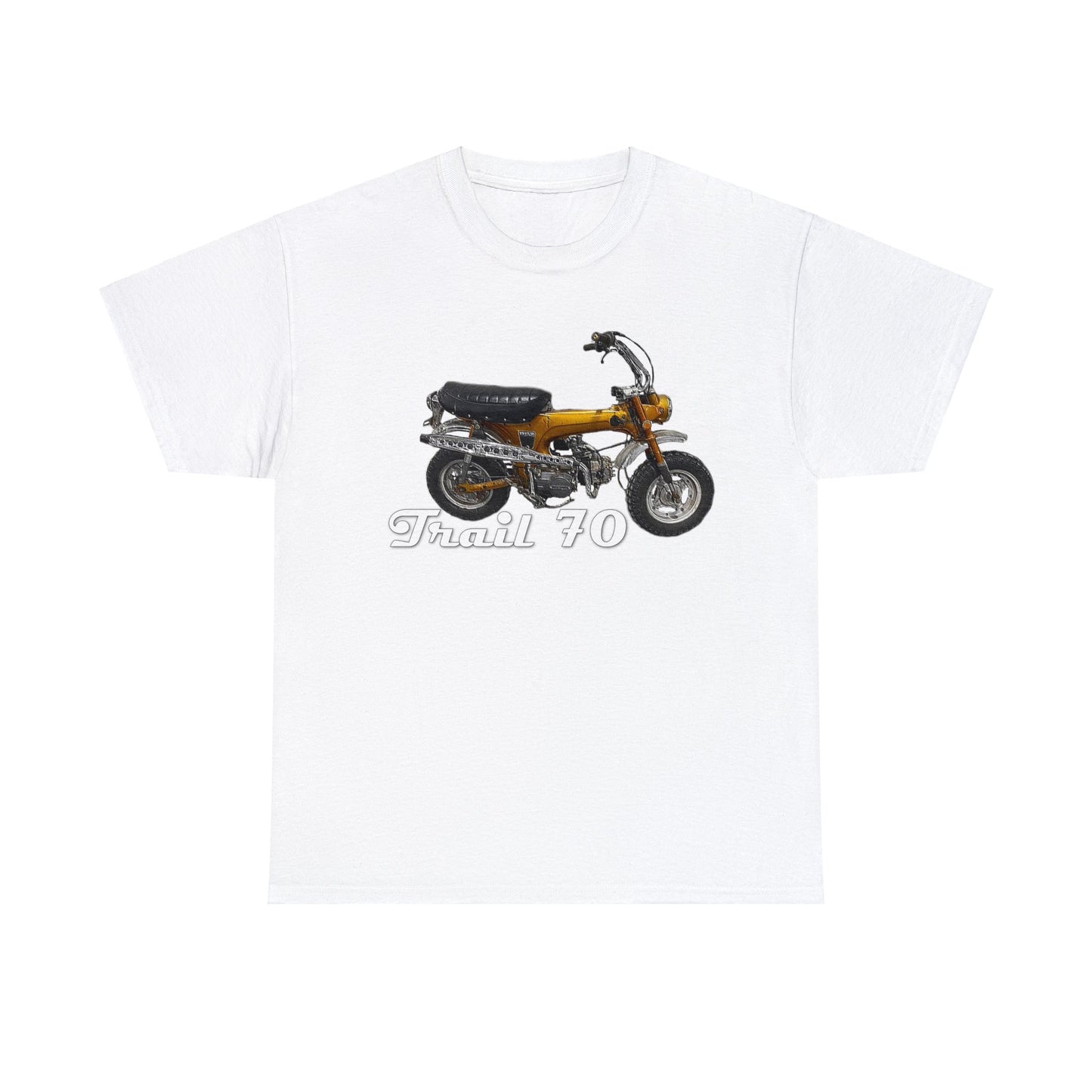 Trail 70 Mini BIke, Vintage Mini Bike, Retro Mini Bike Heavy Cotton Tee