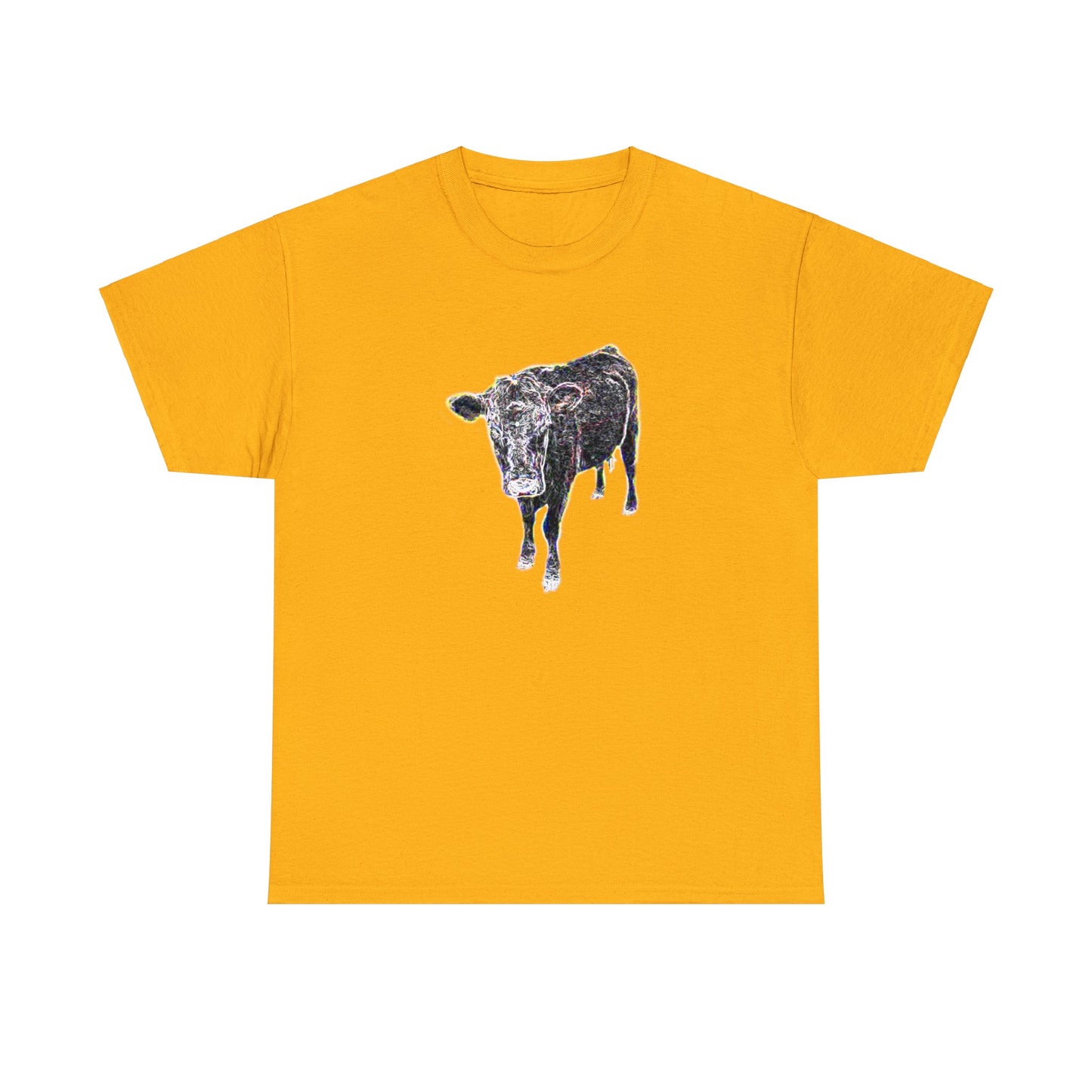 Vintage Retro Cow on the Farm Heavy Cotton Tee