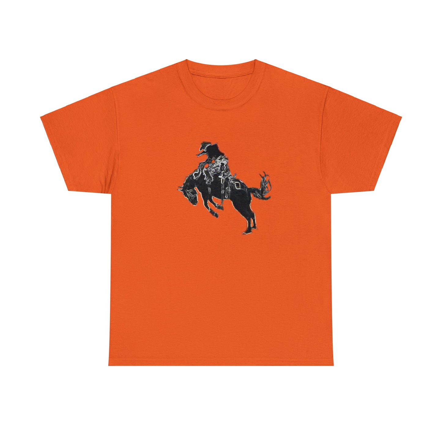 Rodeo, Bronco Rider, Bronc Buster, Cowboy Rider, Horse Rider, Wild Horse Heavy Cotton Tee