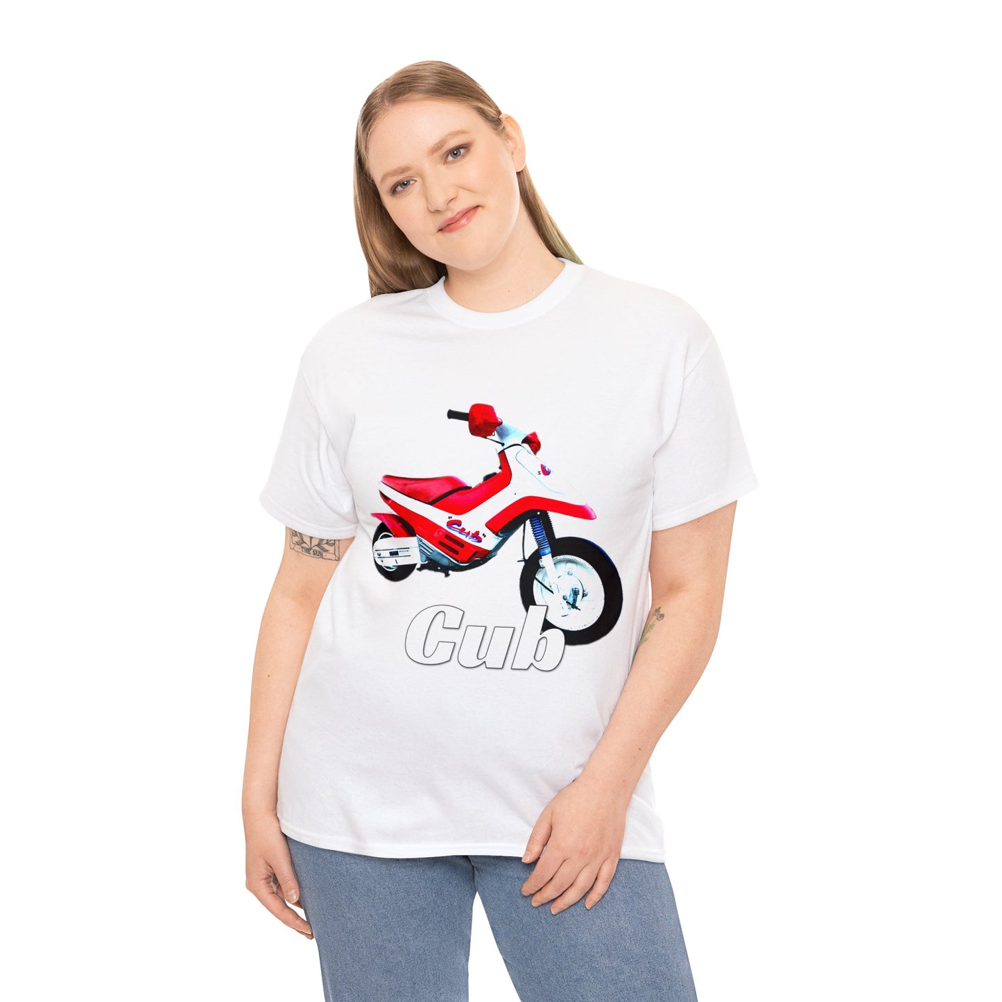 Vintage Cub Motorcycle, Cub Mini Bike, Retro Cub Motocross Bike Heavy Cotton Tee