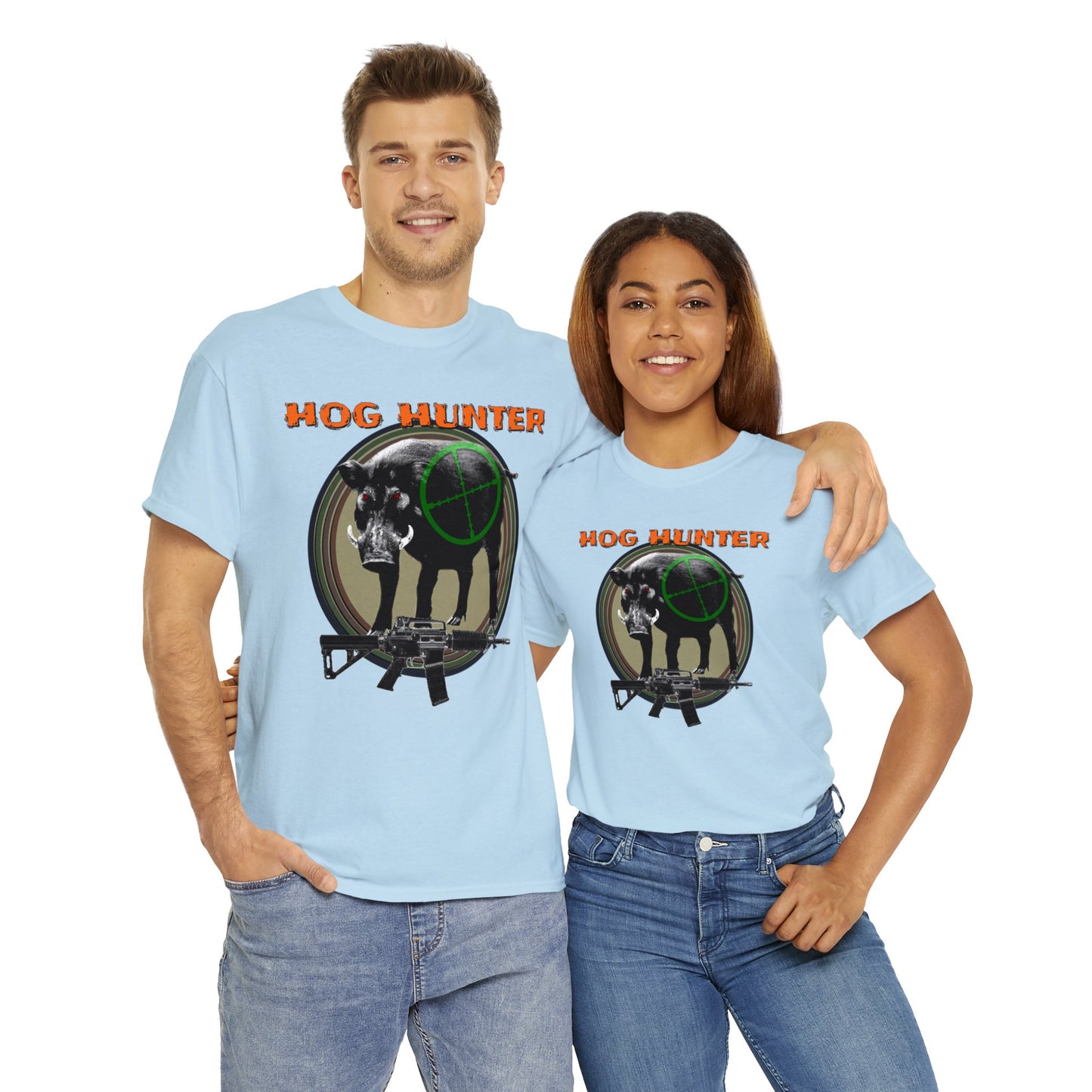 Wild Hog Hunter, Wild Hog, Hog Wild, Hog Boar Hunting Heavy Cotton Tee