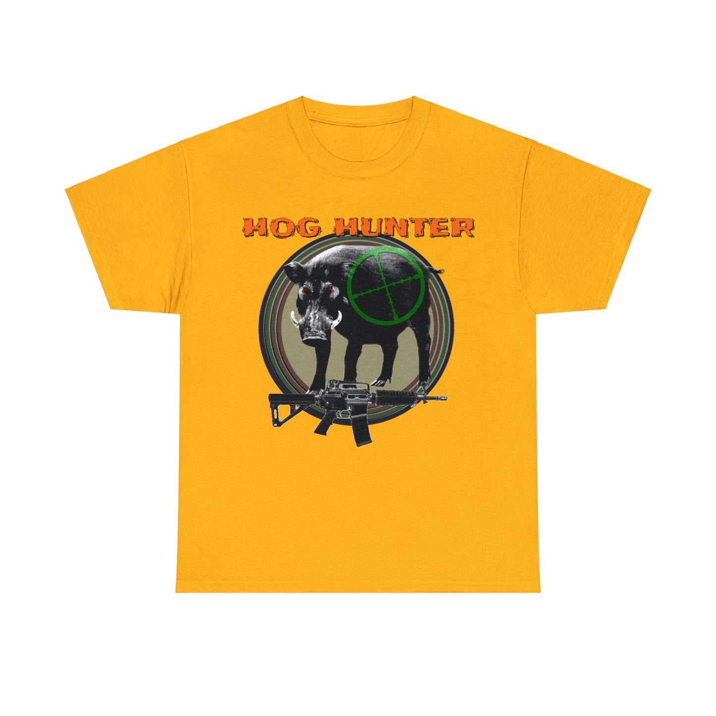 Wild Hog Hunter, Wild Hog, Hog Wild, Hog Boar Hunting Heavy Cotton Tee