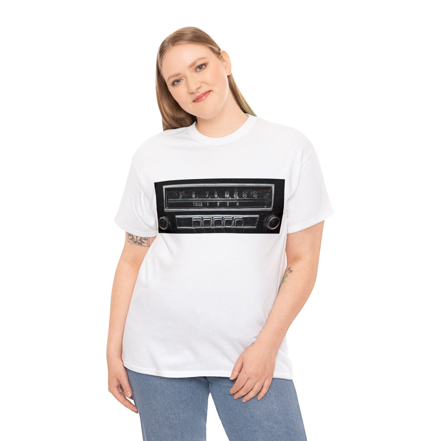 Car Radio, Vintage Car Radio, AM Car Radio, FM Car Radio, Retro Car Radio Heavy Cotton Tee