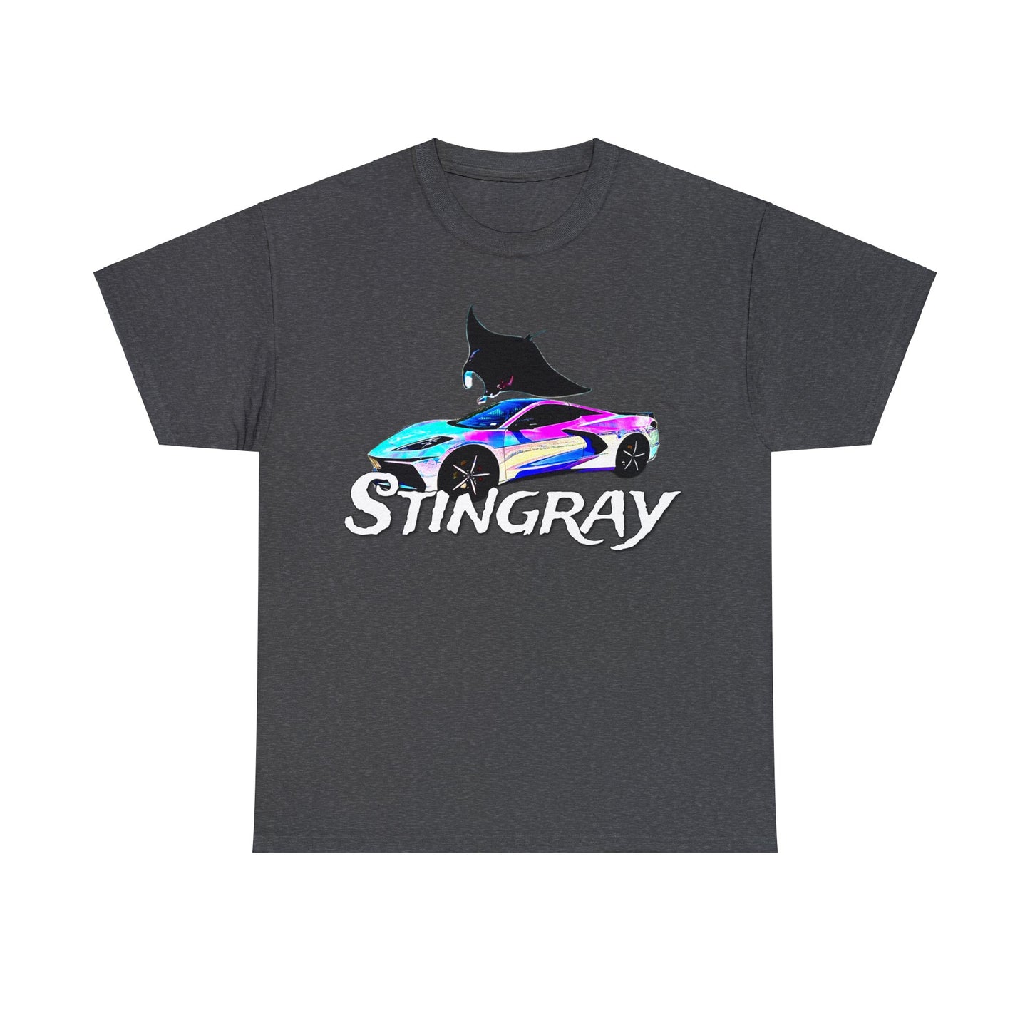 Sting Ray Car, Vette, Stingray Sports Car American Automobile Heavy Cotton Tee