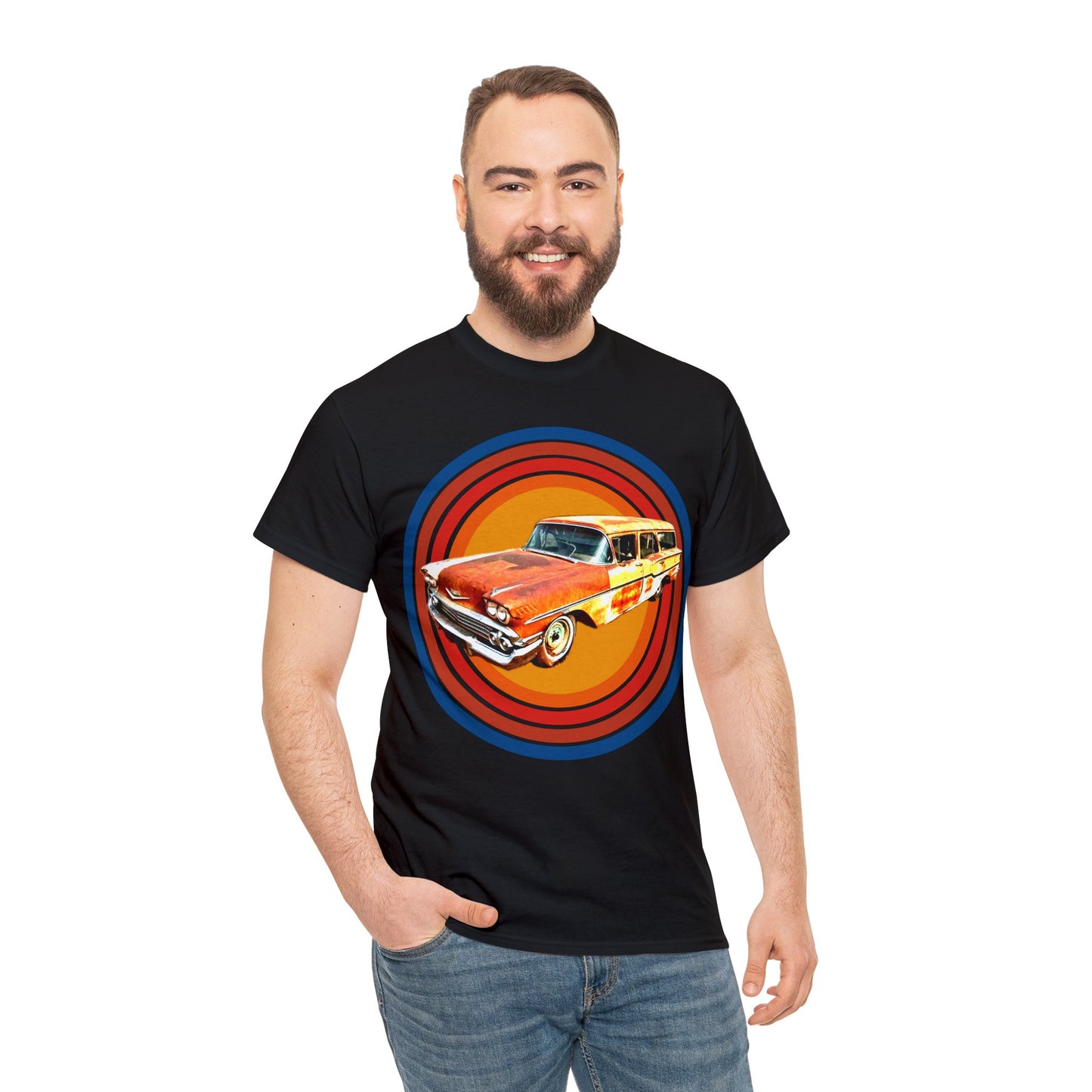 Vintage 1950's Station Wagon Car, Rusty Old Station Wagon, Vintage Station Wagon Heavy Cotton Tee