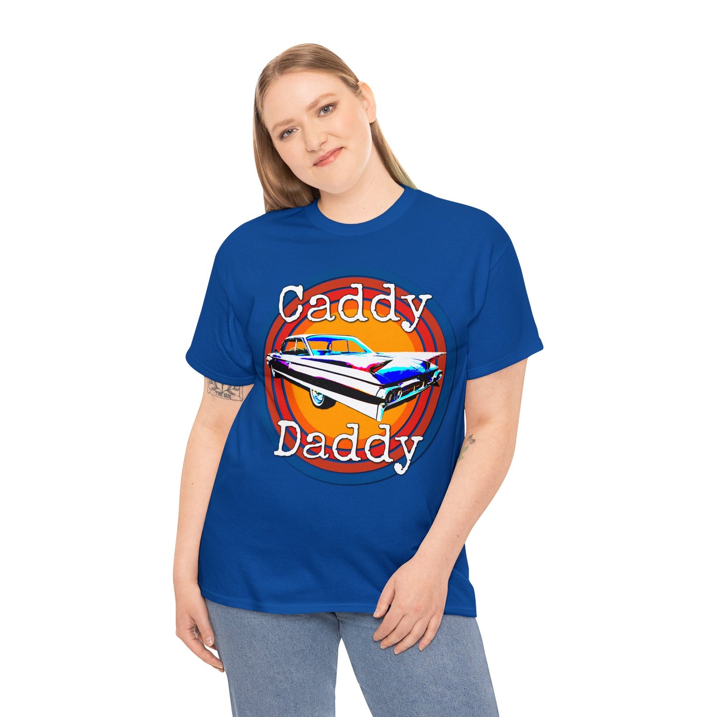 Cadillac, Vintage Car, Caddy Daddy, Retro DeVille Heavy Cotton Tee