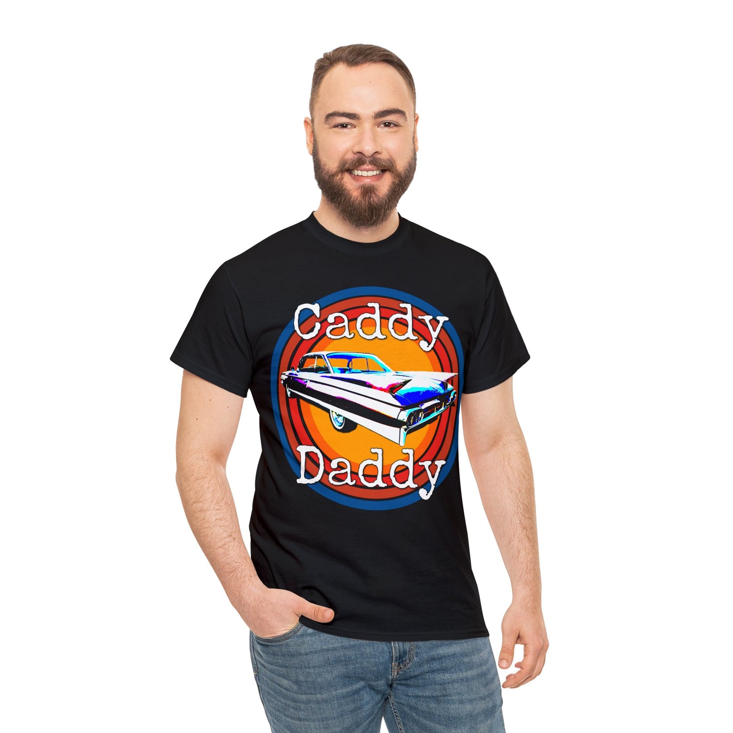 Cadillac, Vintage Car, Caddy Daddy, Retro DeVille Heavy Cotton Tee